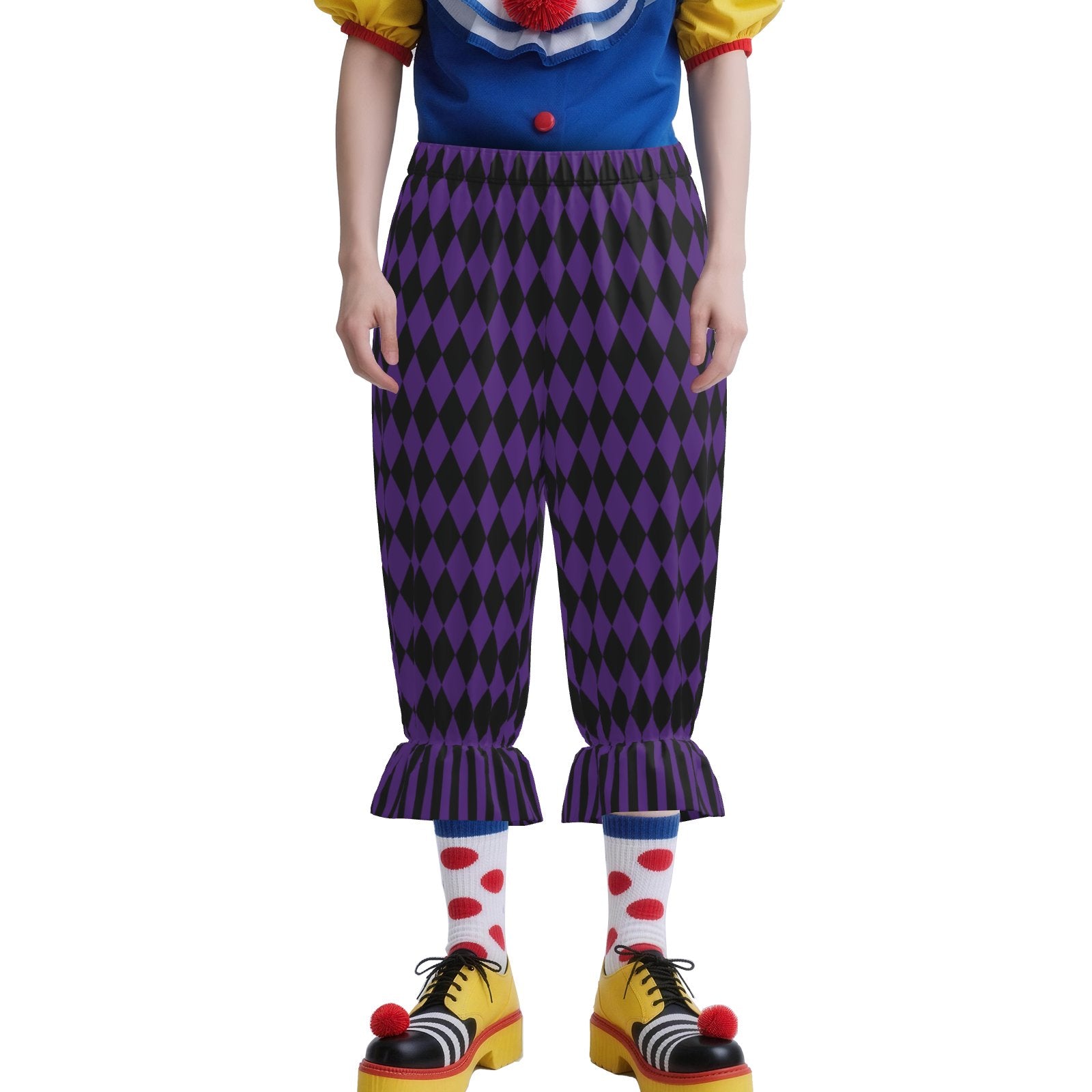 Royal Purple Harlequin Ruffle Bloomers Clown Pants