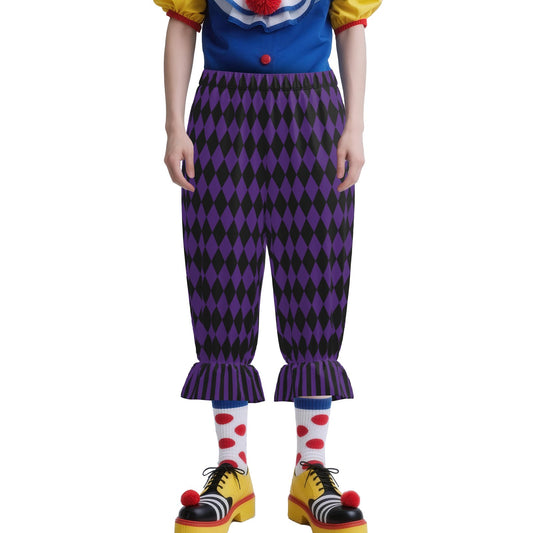 Royal Purple Harlequin Ruffle Bloomers Clown Pants