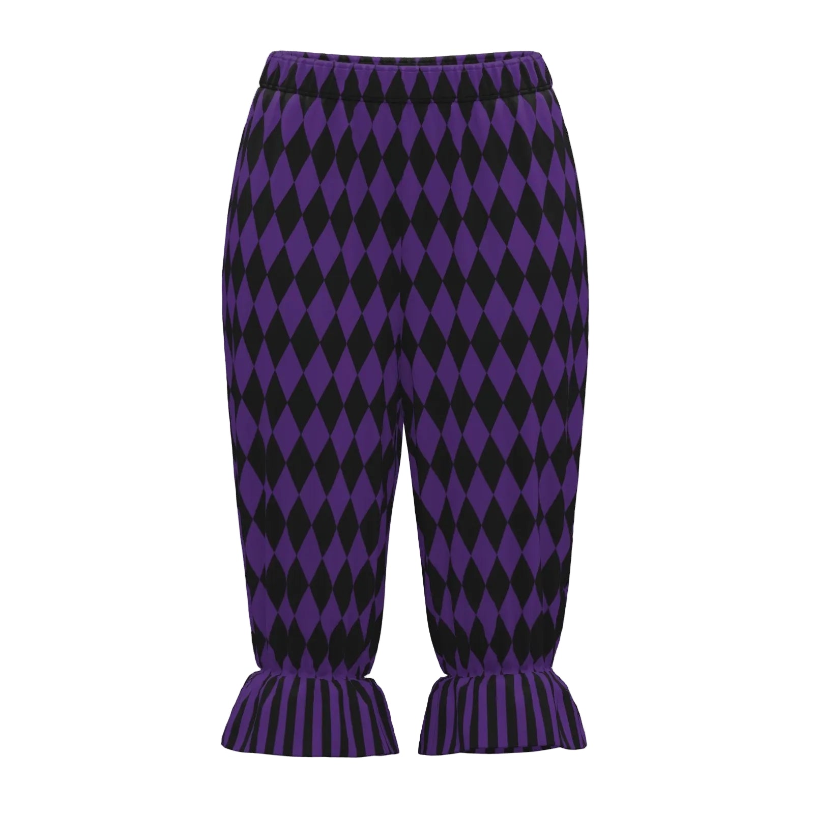 Royal Purple Harlequin Ruffle Bloomers Clown Pants