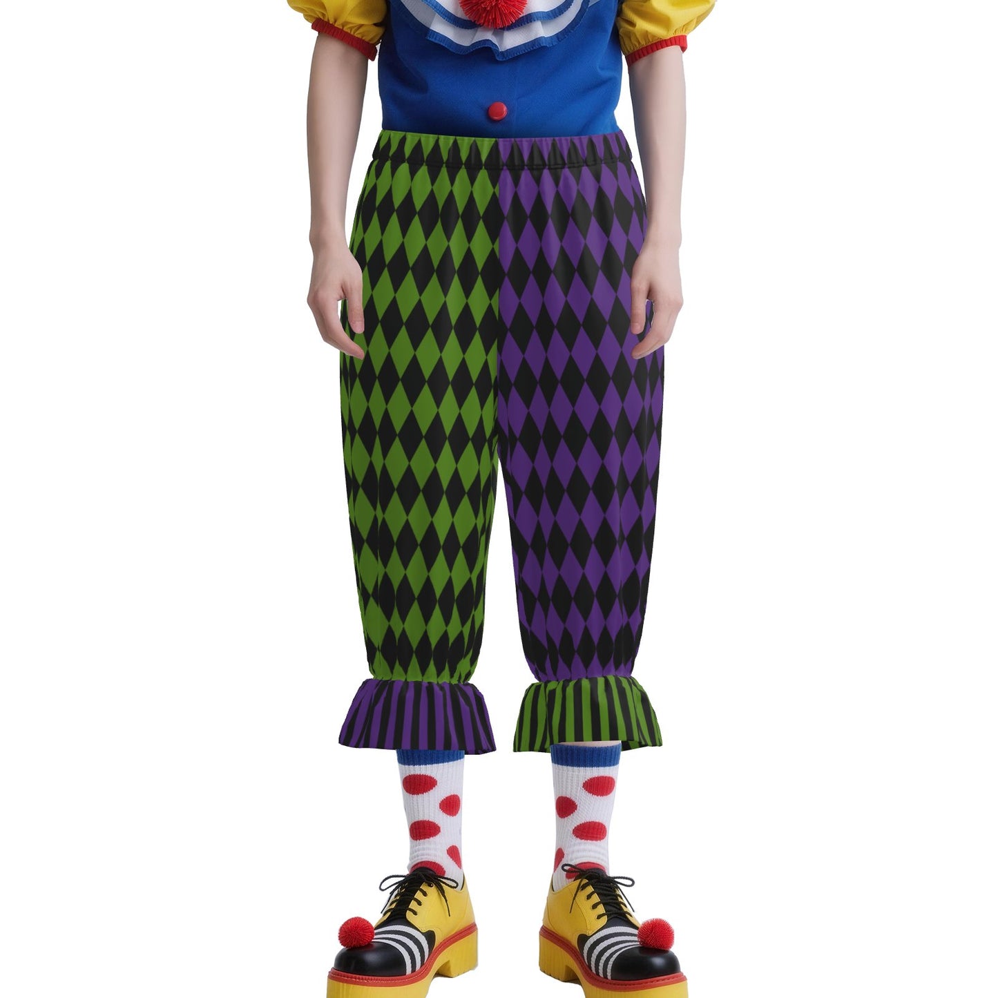 Royal Purple Pine Harlequin Jester Bloomers Clown Pants