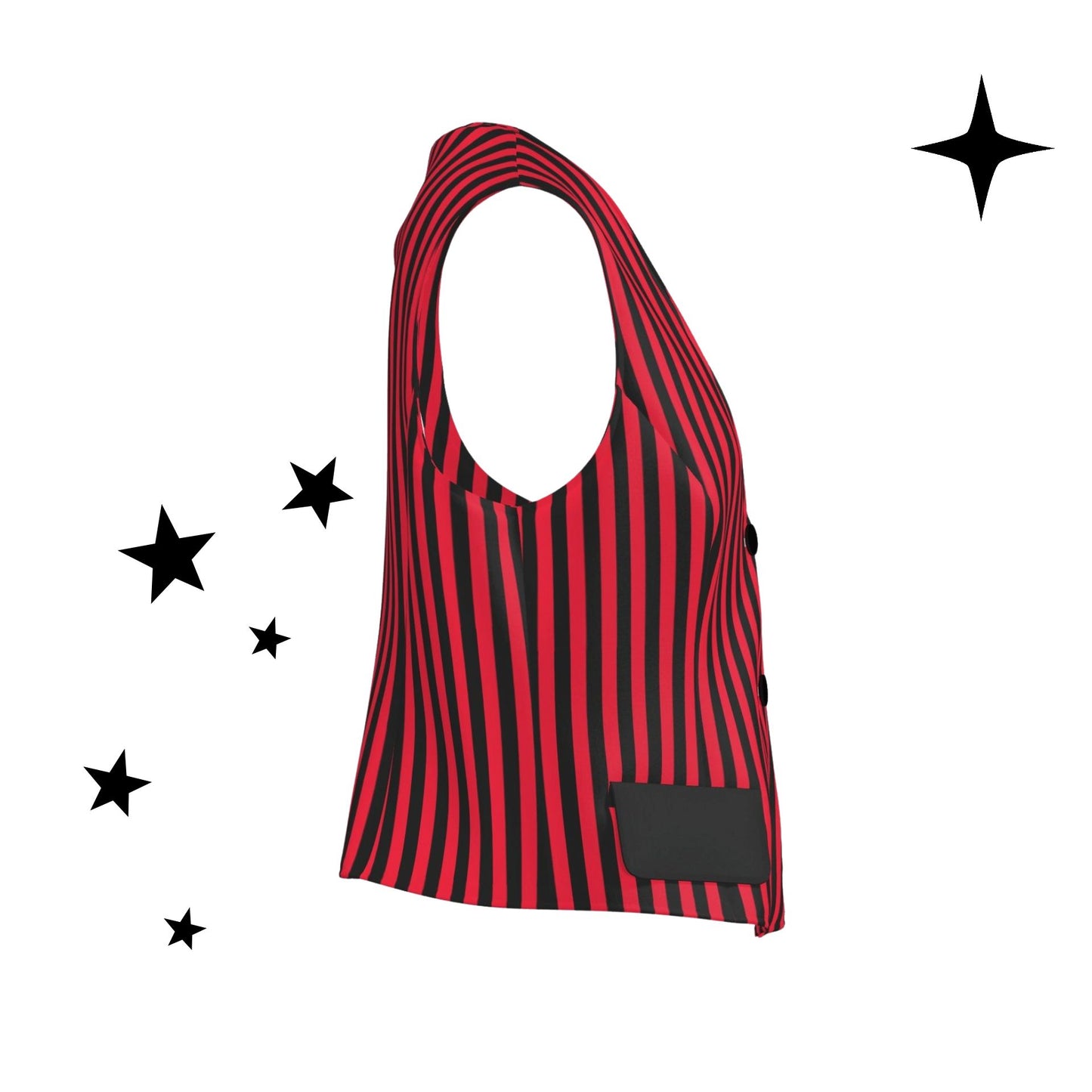Ruby Circus Stripe Womens Dressy Waistcoat Suit Vest
