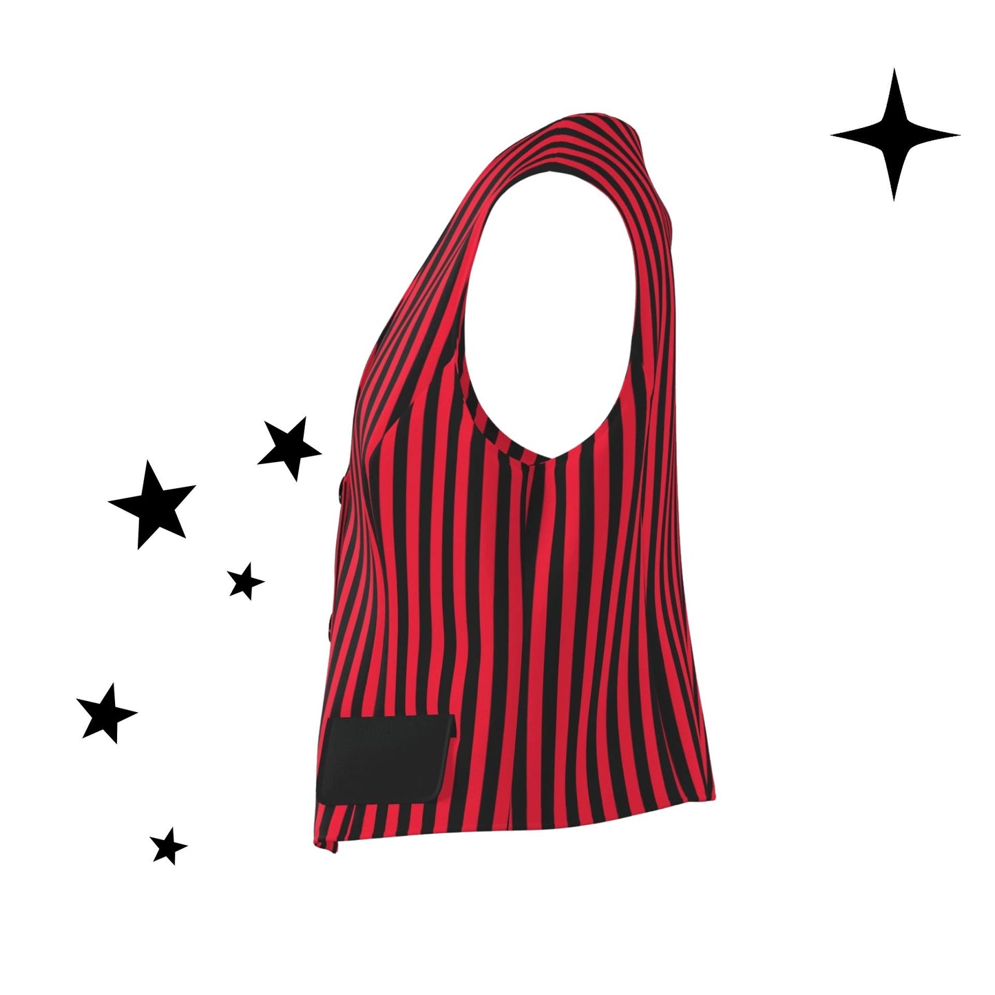 Ruby Circus Stripe Womens Dressy Waistcoat Suit Vest
