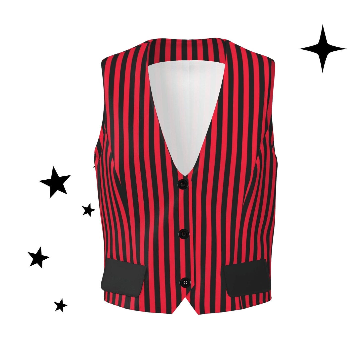 Ruby Circus Stripe Womens Dressy Waistcoat Suit Vest