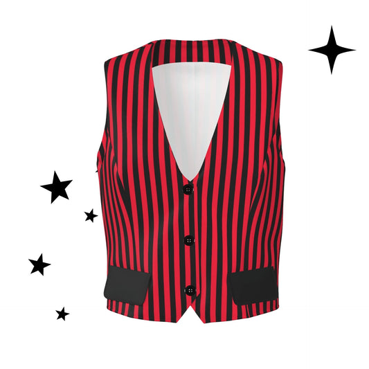 Ruby Circus Stripe Womens Dressy Waistcoat Suit Vest
