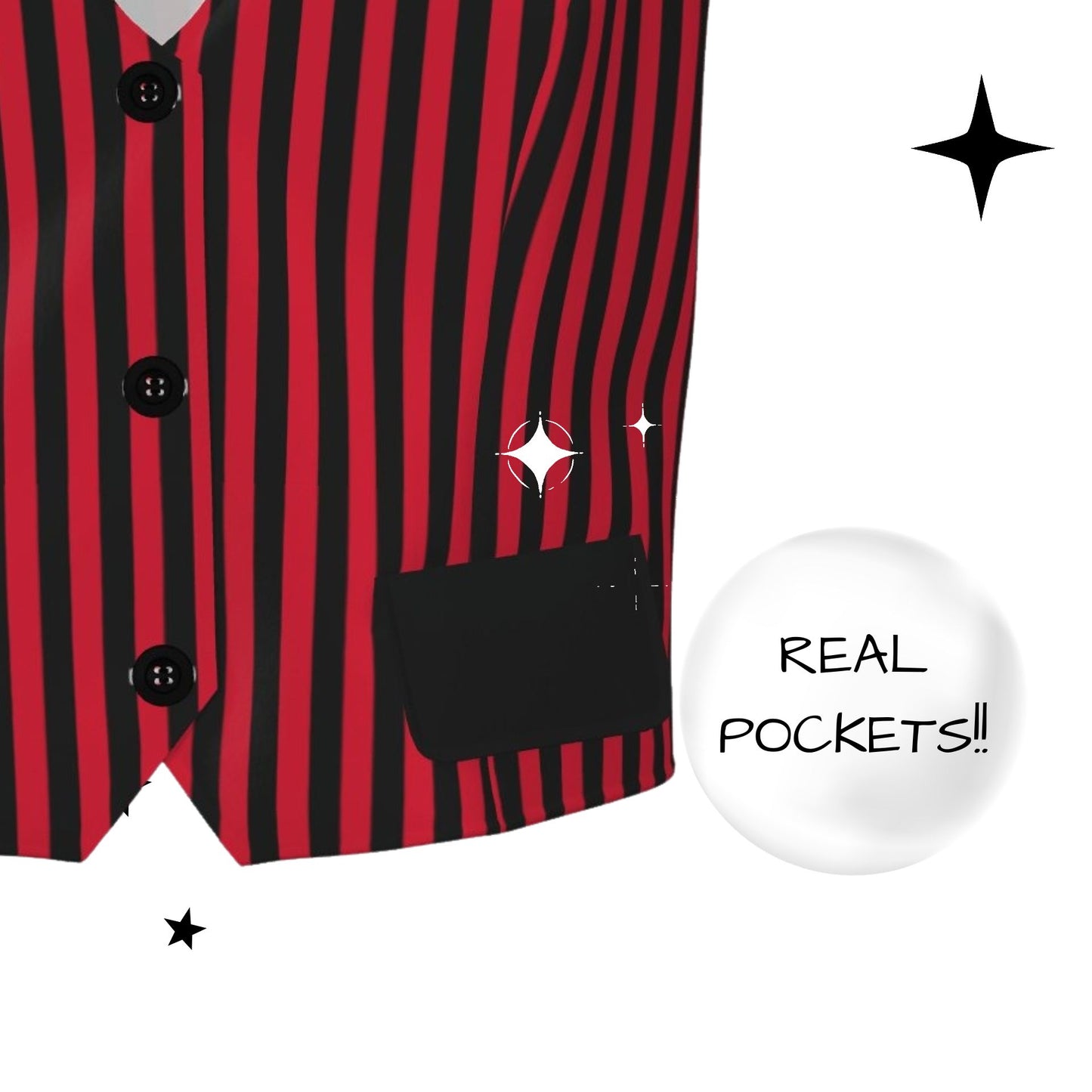 Ruby Circus Stripe Womens Dressy Waistcoat Suit Vest