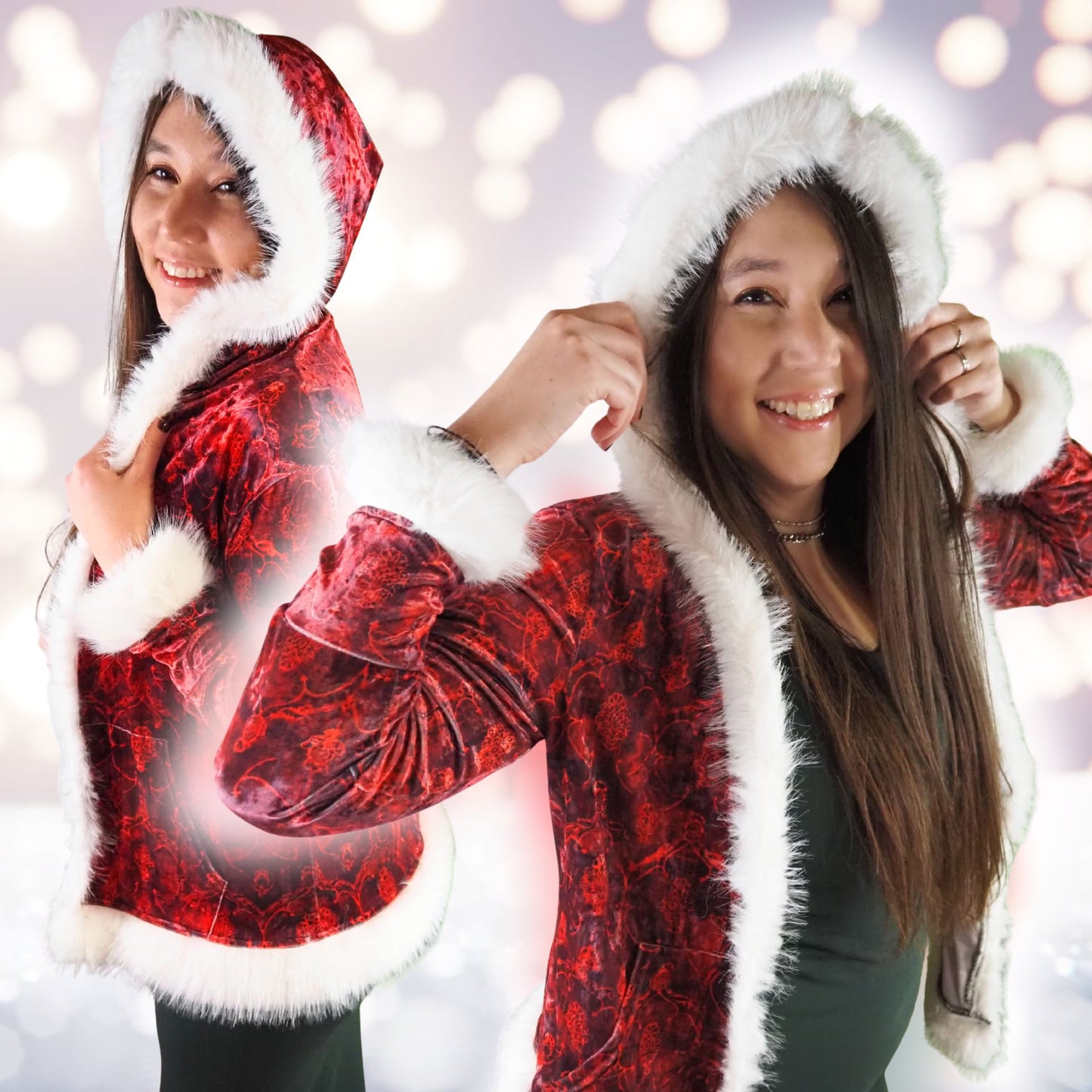 Ruby Radiance Red Velvet Clause Hoodie