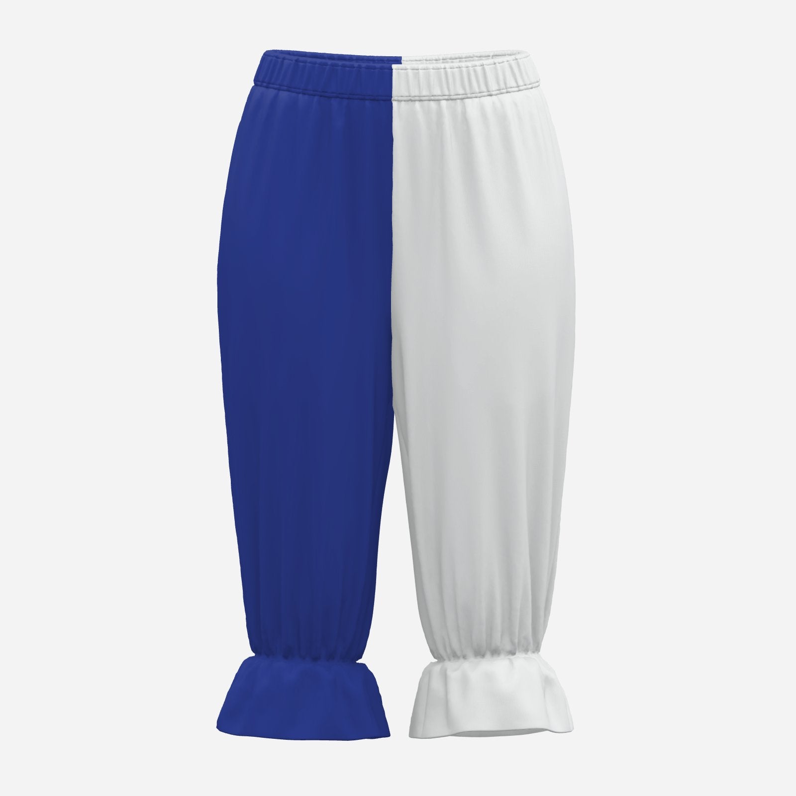 Ruffle Bloomers Night Blue White Split Jester Capri Clown Pants