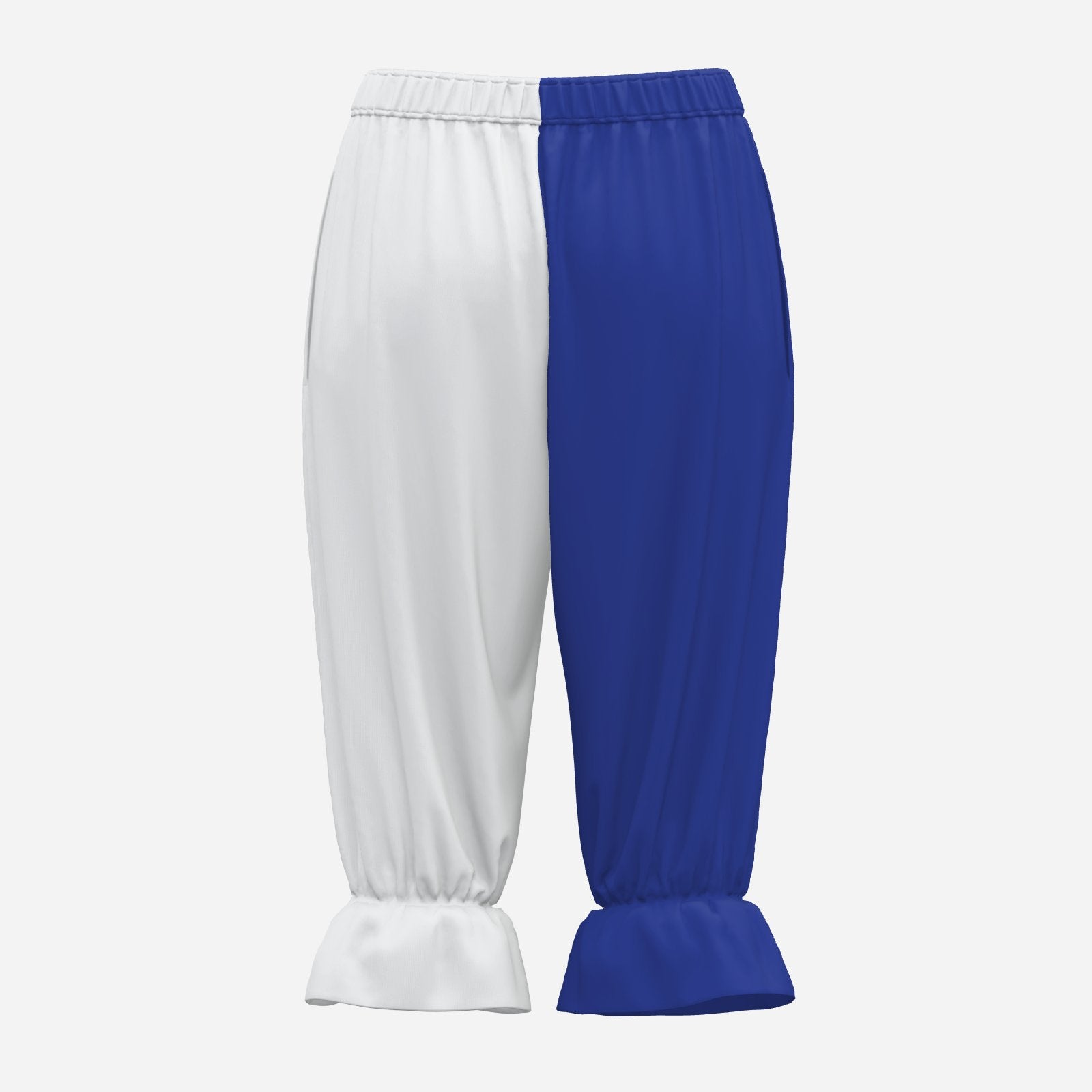 Ruffle Bloomers Night Blue White Split Jester Capri Clown Pants