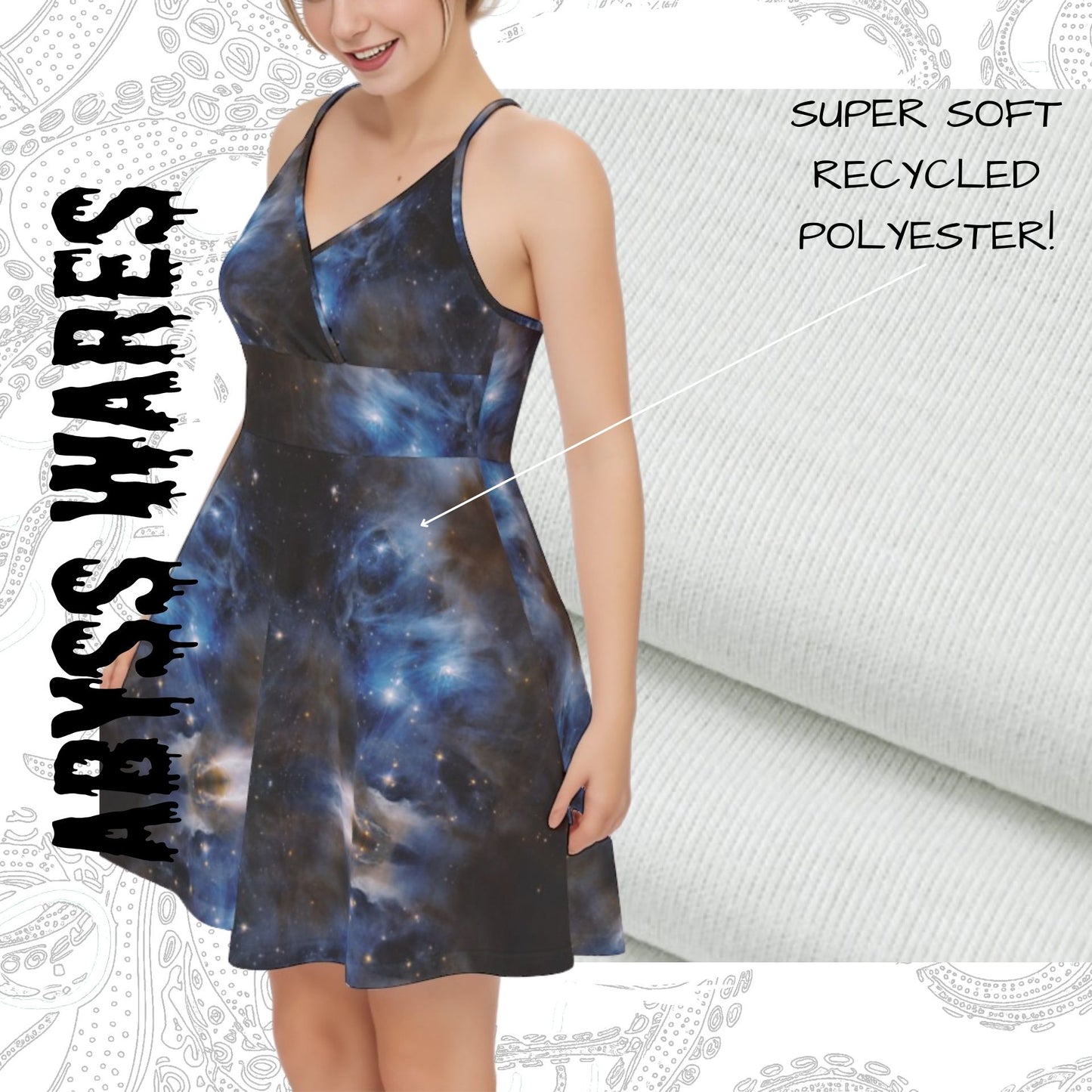 Interstellar Blue Cosmos Galaxy Dress