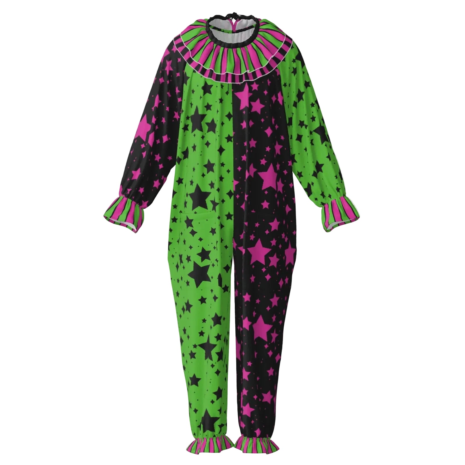 Scene Stardust Lime Hot Pink Clown Suit and Ruff