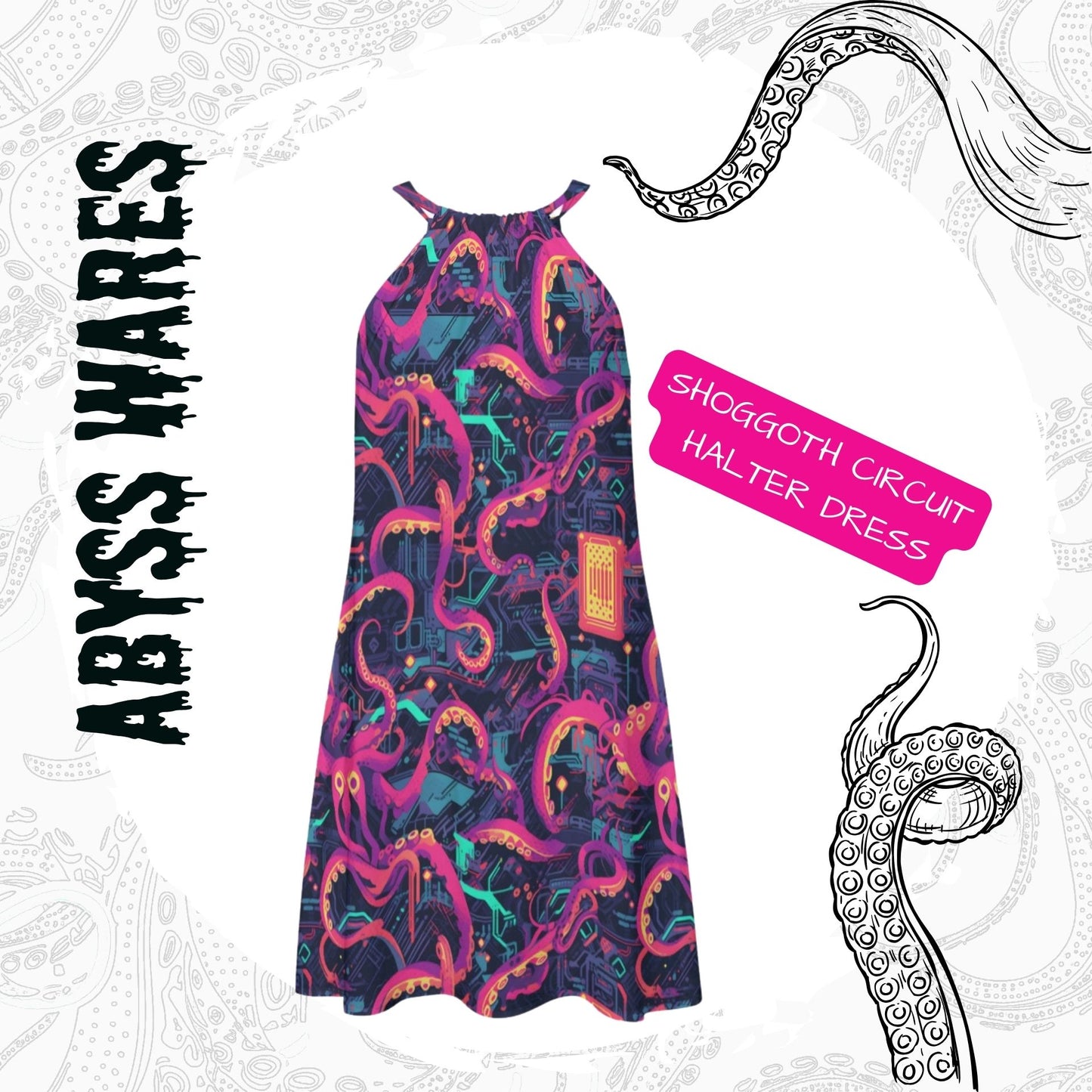 Shoggoth Circuit Sundress Tentacle Mini Dress