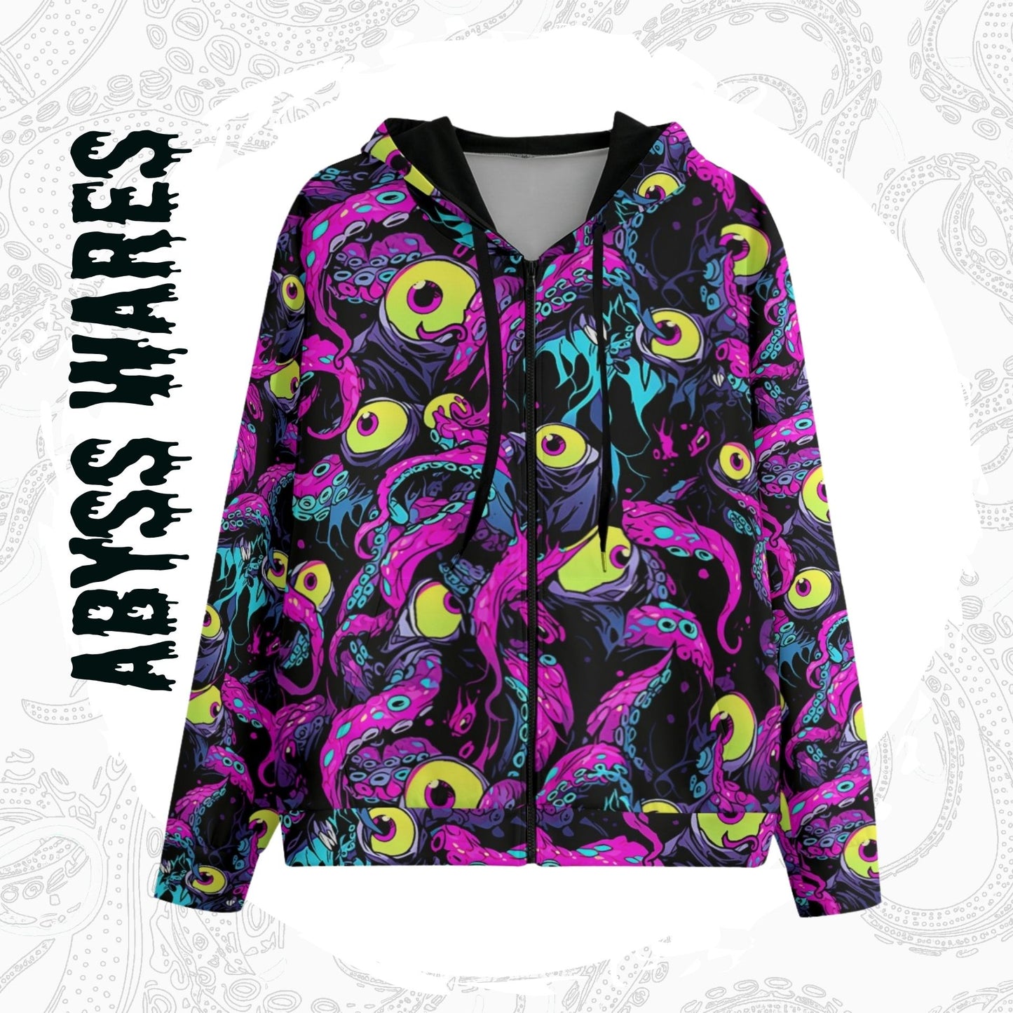 The Shoggy Hoodie 100% Cotton COZY AF Weirdcore Streetwear Eyeballs n Tentacles Scenecore Zip Up