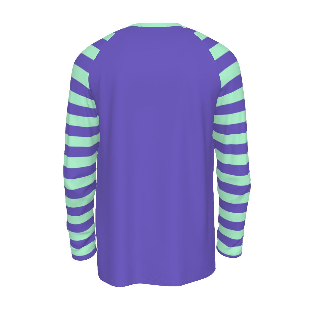 Silly Moon Clown Long Sleeve Cotton Tshirt back is plain periwinkle