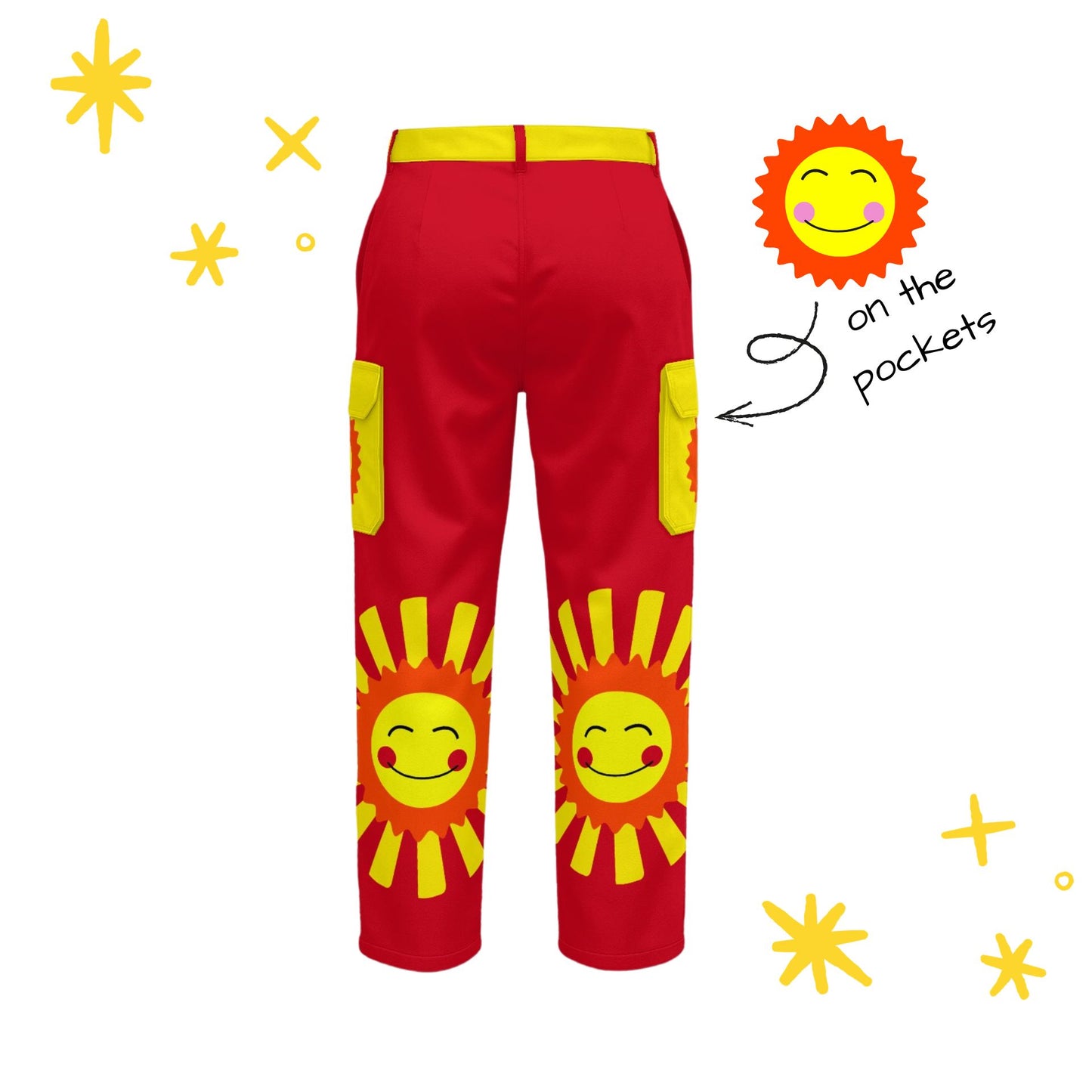 Silly Sun Men's Red Cargo Pants