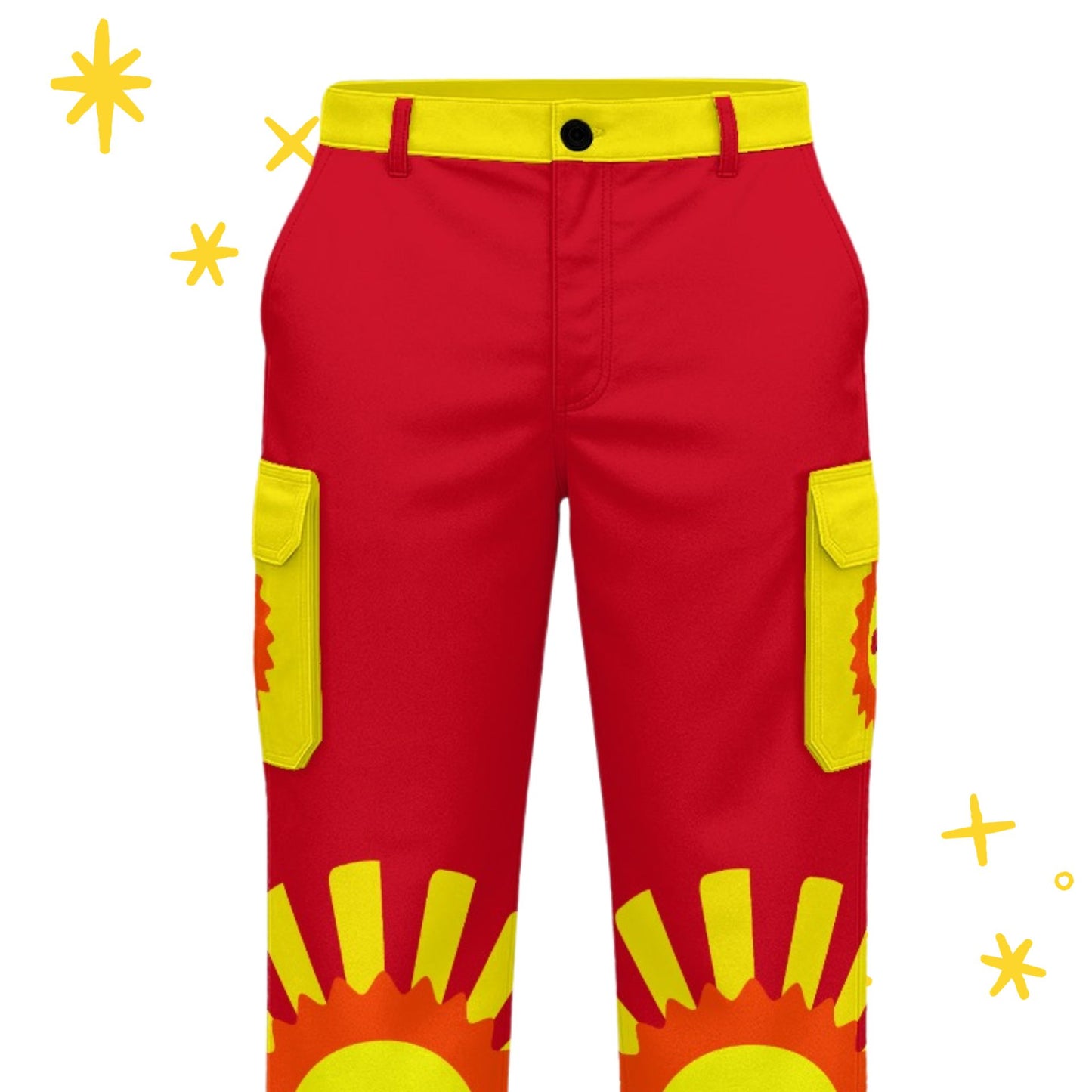 Silly Sun Men's Red Cargo Pants