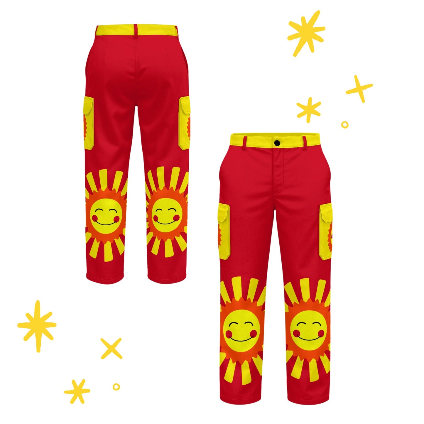 Silly Sun Men's Red Cargo Pants