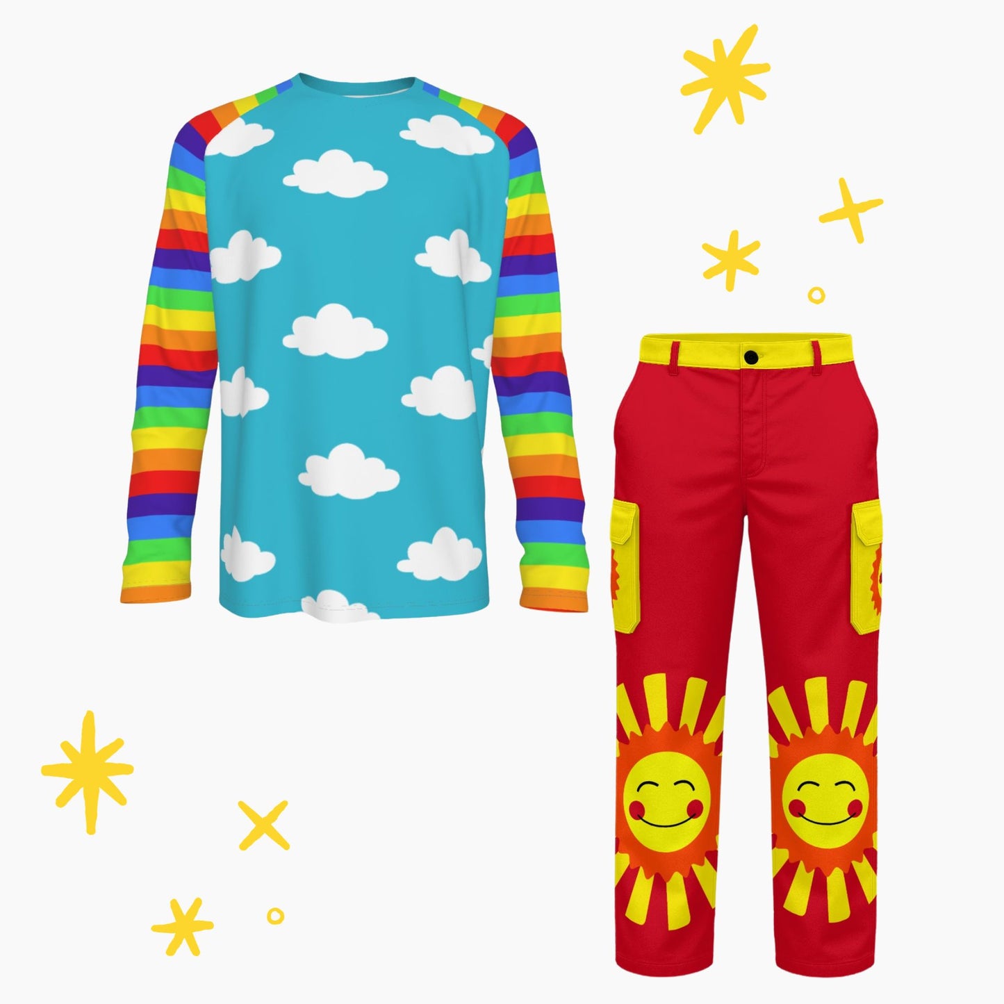 Silly Sun Men's Red Cargo Pants