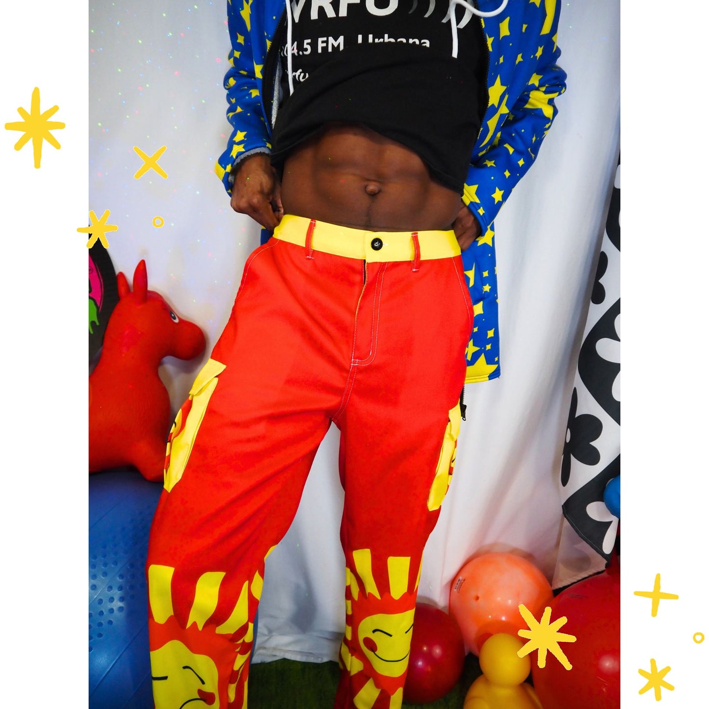 Rote Cargohose für Herren von Silly Sun