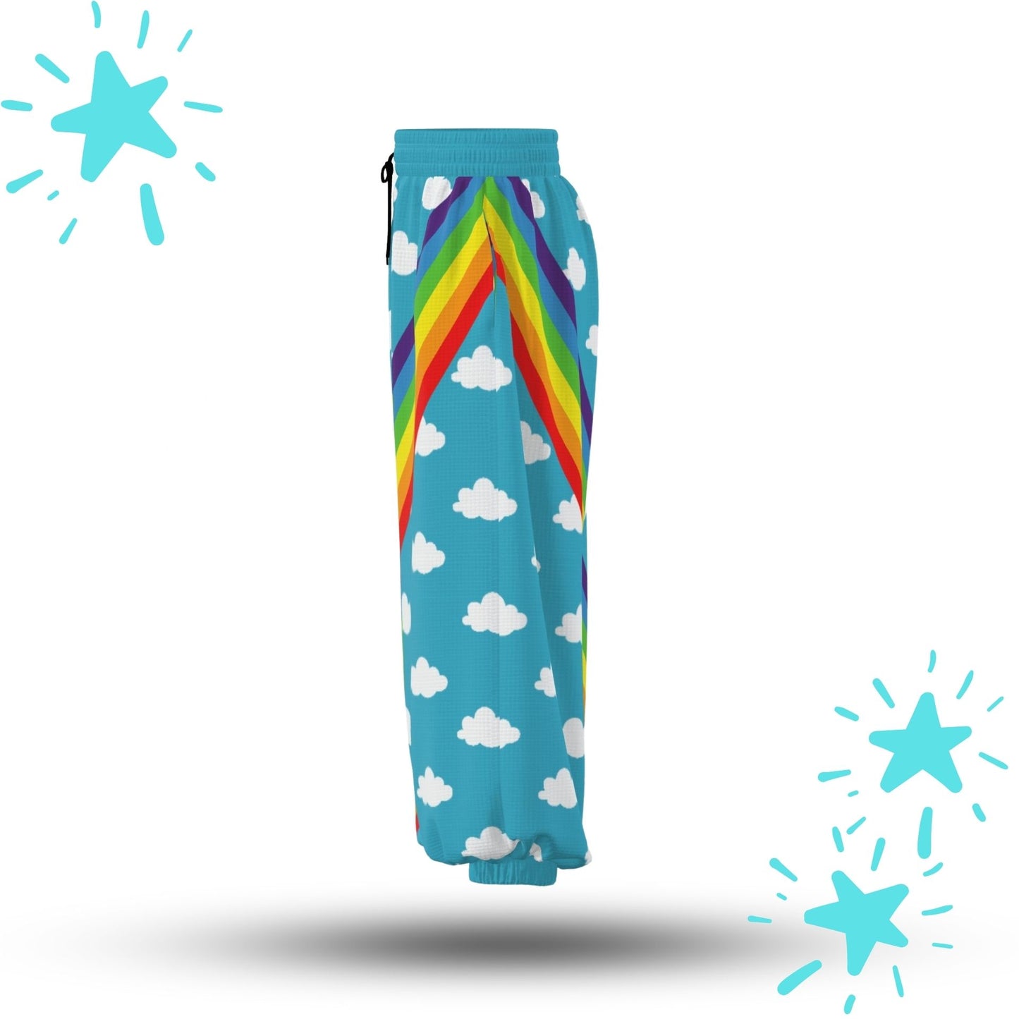 Silly Sun n Rainbows Kidcore Clown Pants Sport Waffle Knit