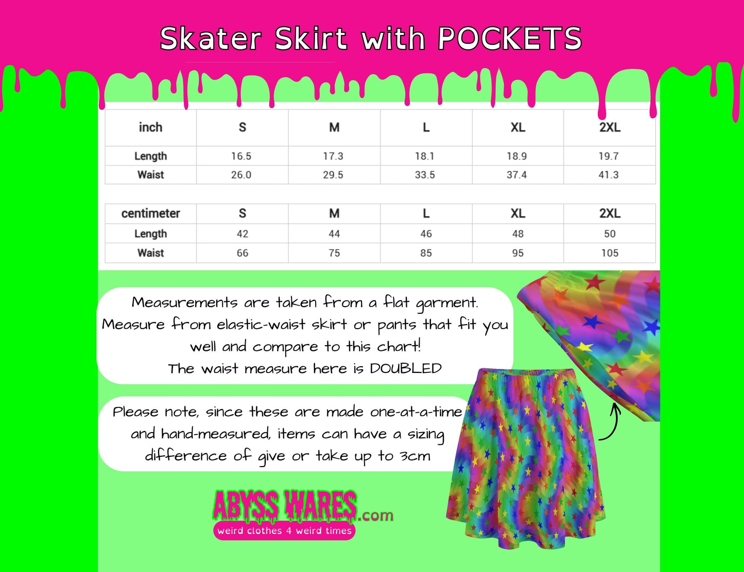 Eyes Glitch Mini Skirt w Pockets