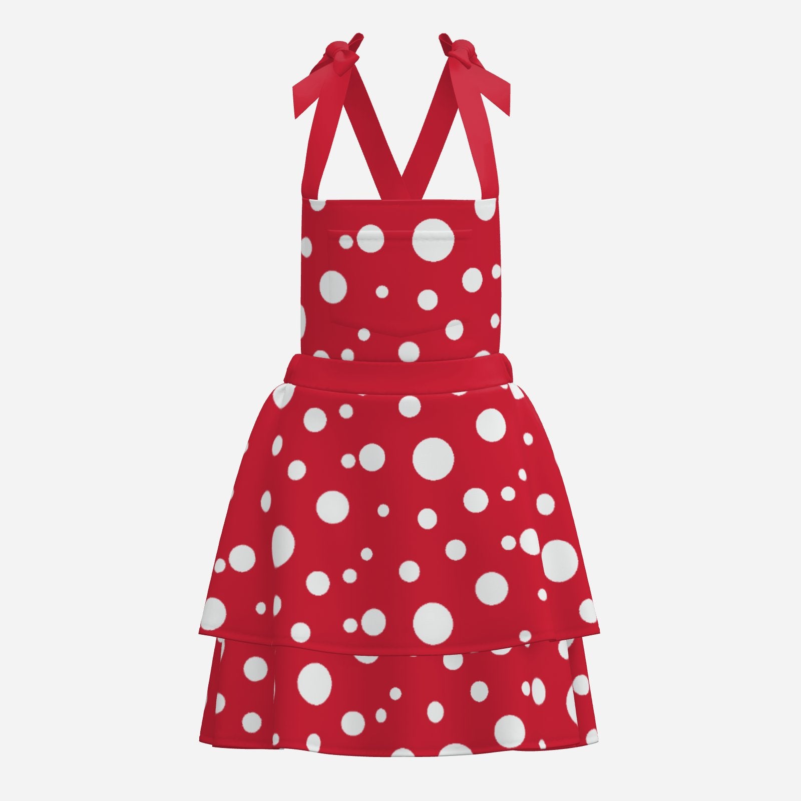 Skirtalls Red Mushroom Polkadot Toadstool Pinafore Clown Dress
