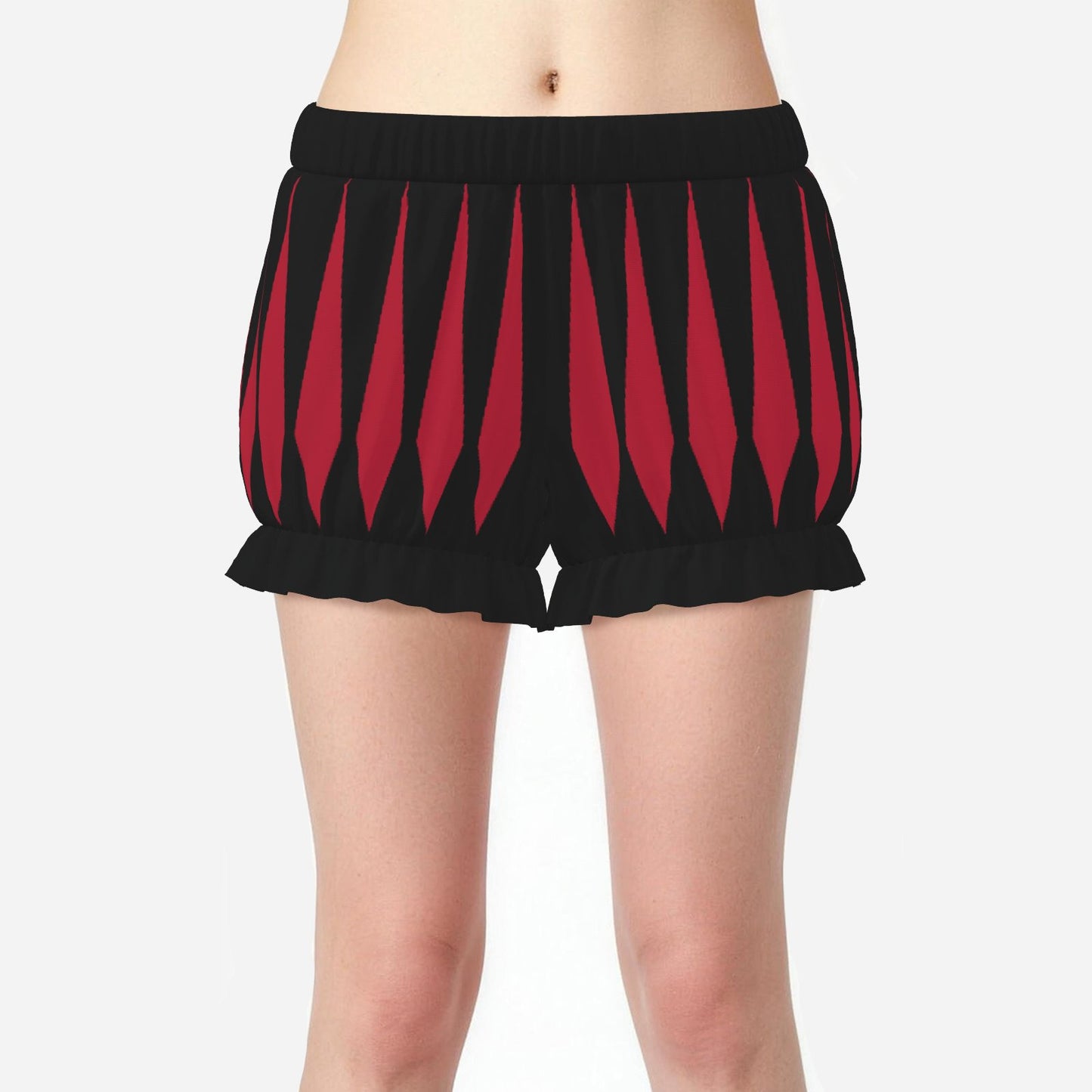 Pufflette Pants Slashed Cranberry Red Black Jester Shorts Pirate Knickers
