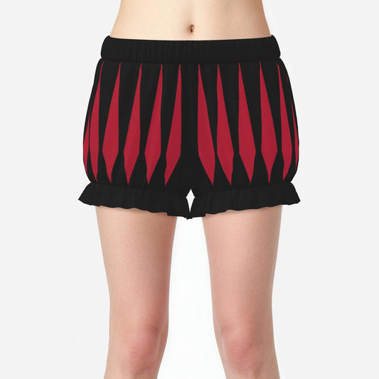 Pufflette Pants Slashed Cranberry Red Black Jester Shorts Pirate Knickers