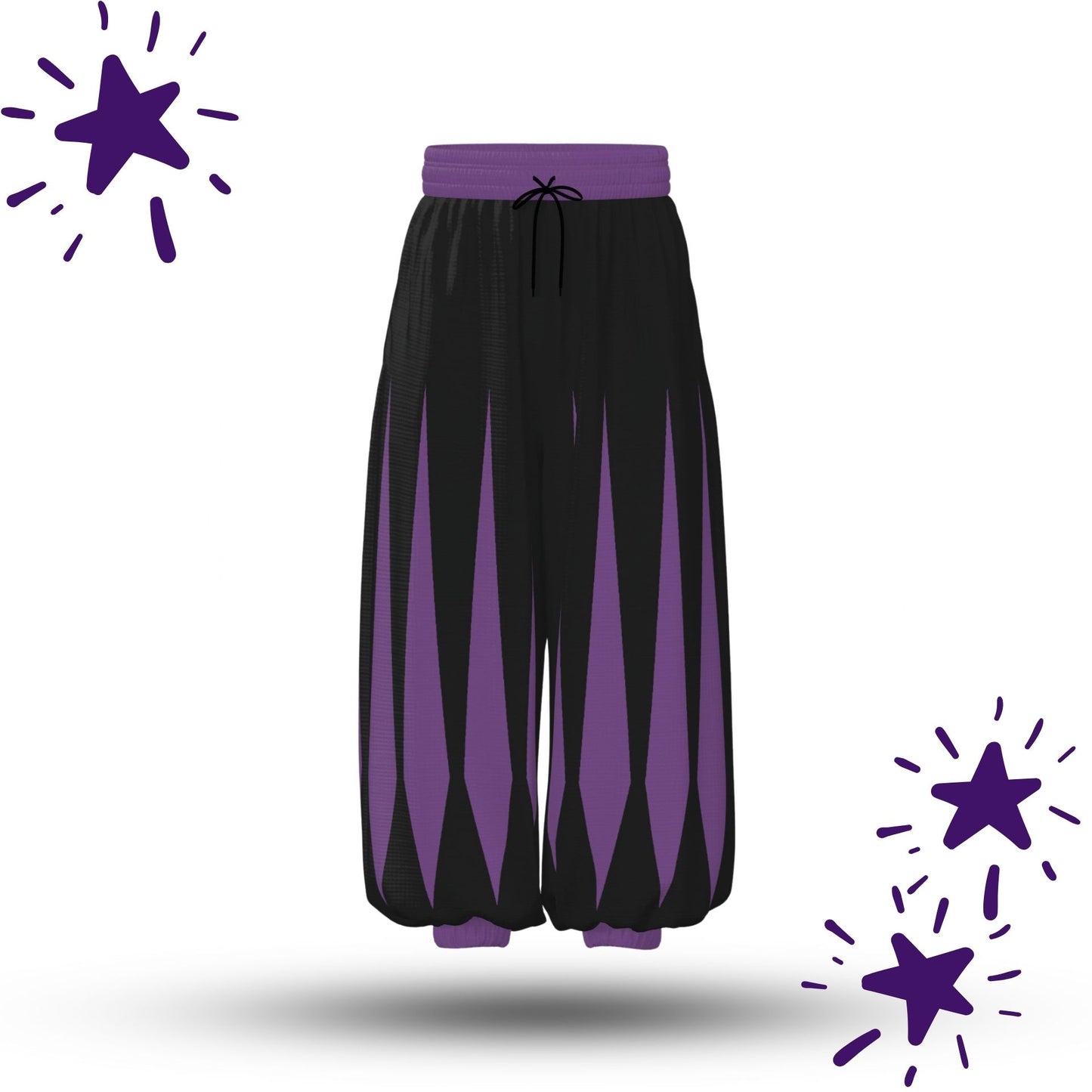 Slashed Jester Royal Purple Clown Pants