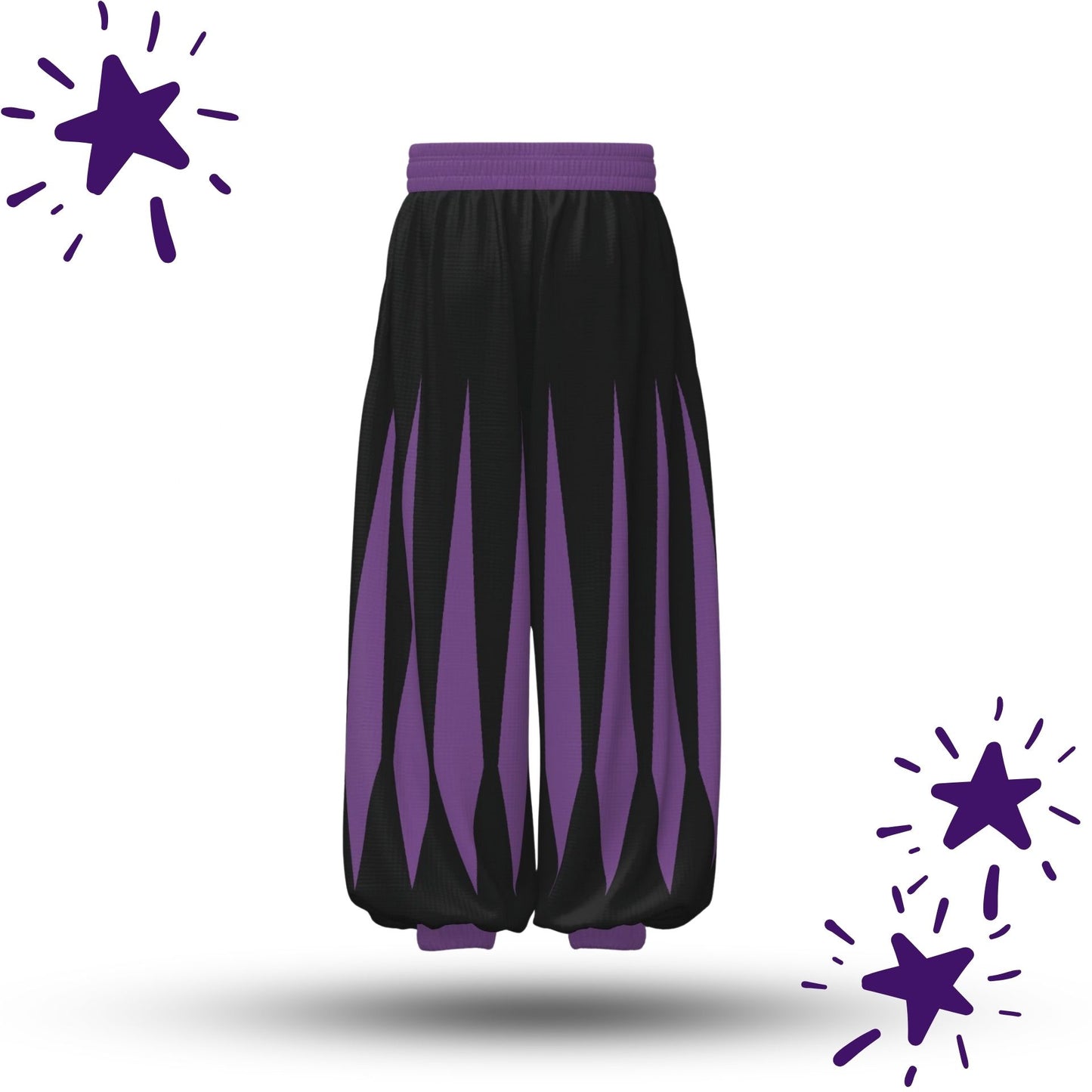 Slashed Jester Royal Purple Clown Pants