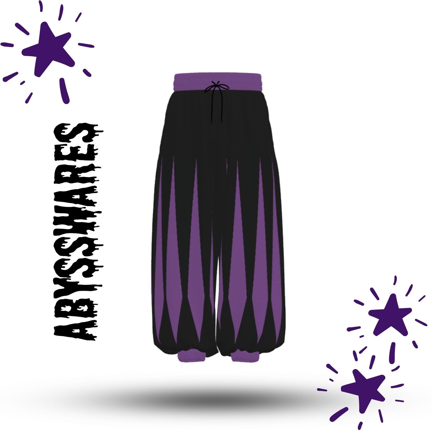 Slashed Jester Royal Purple Clown Pants