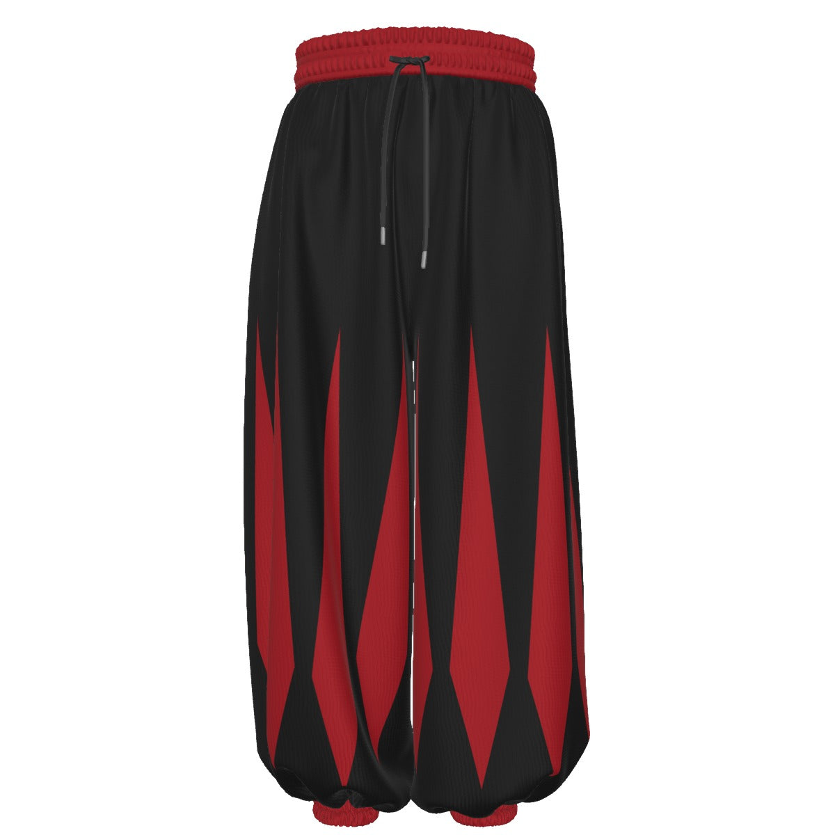 Slashed Slops Cranberry Red Black Medieval Jester Pants