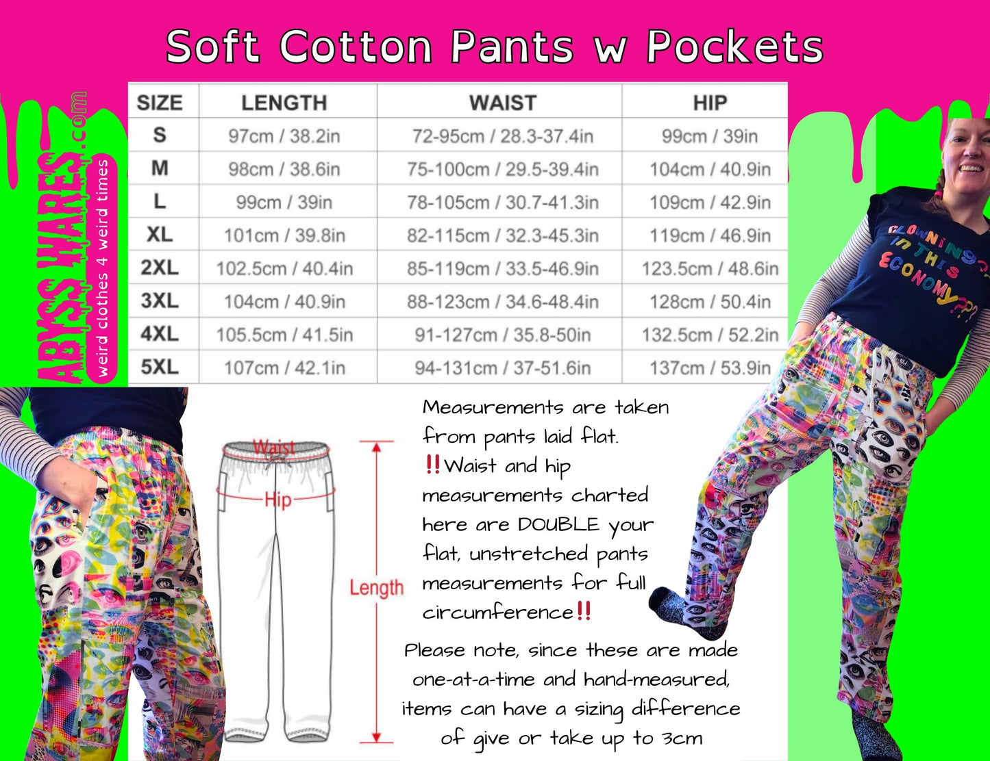 Eyes Glitch Soft Cotton Clown Pants