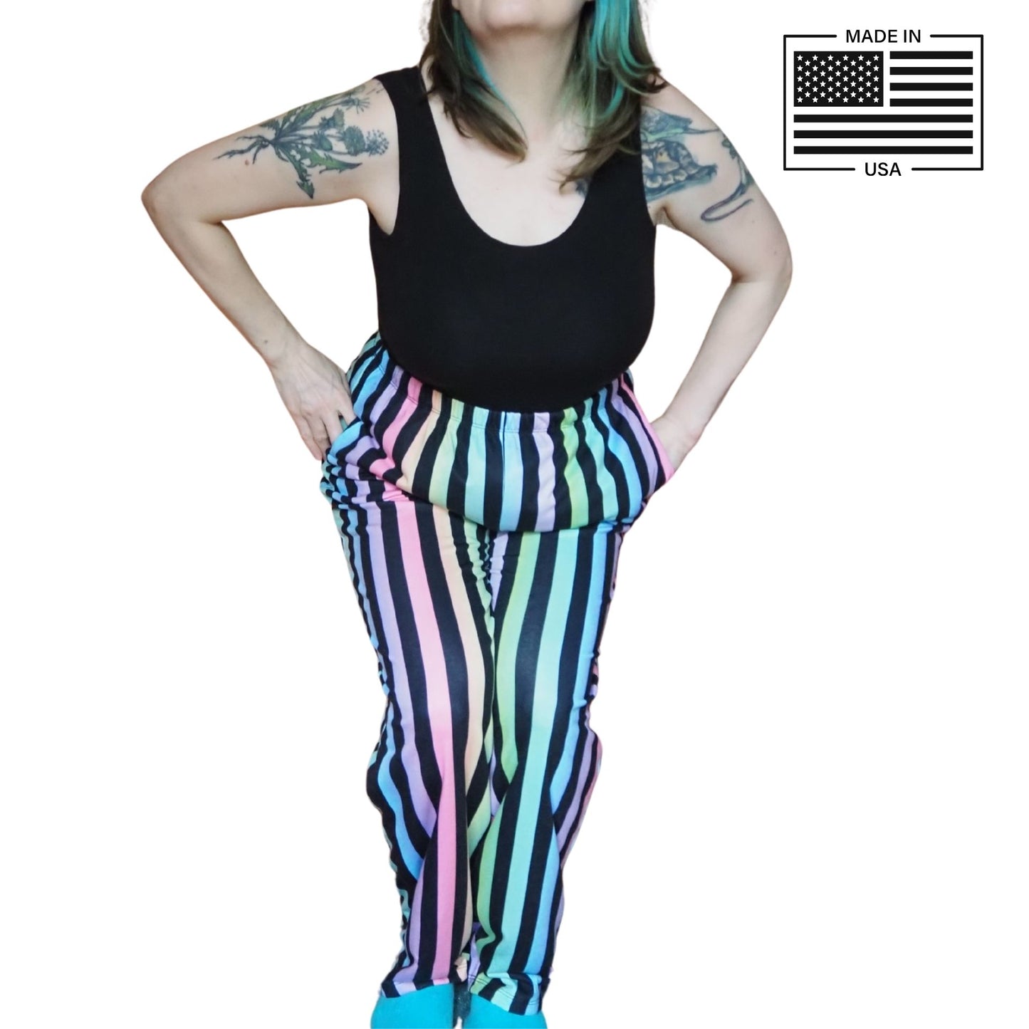Softie Rainbow Stripes Clown Pants