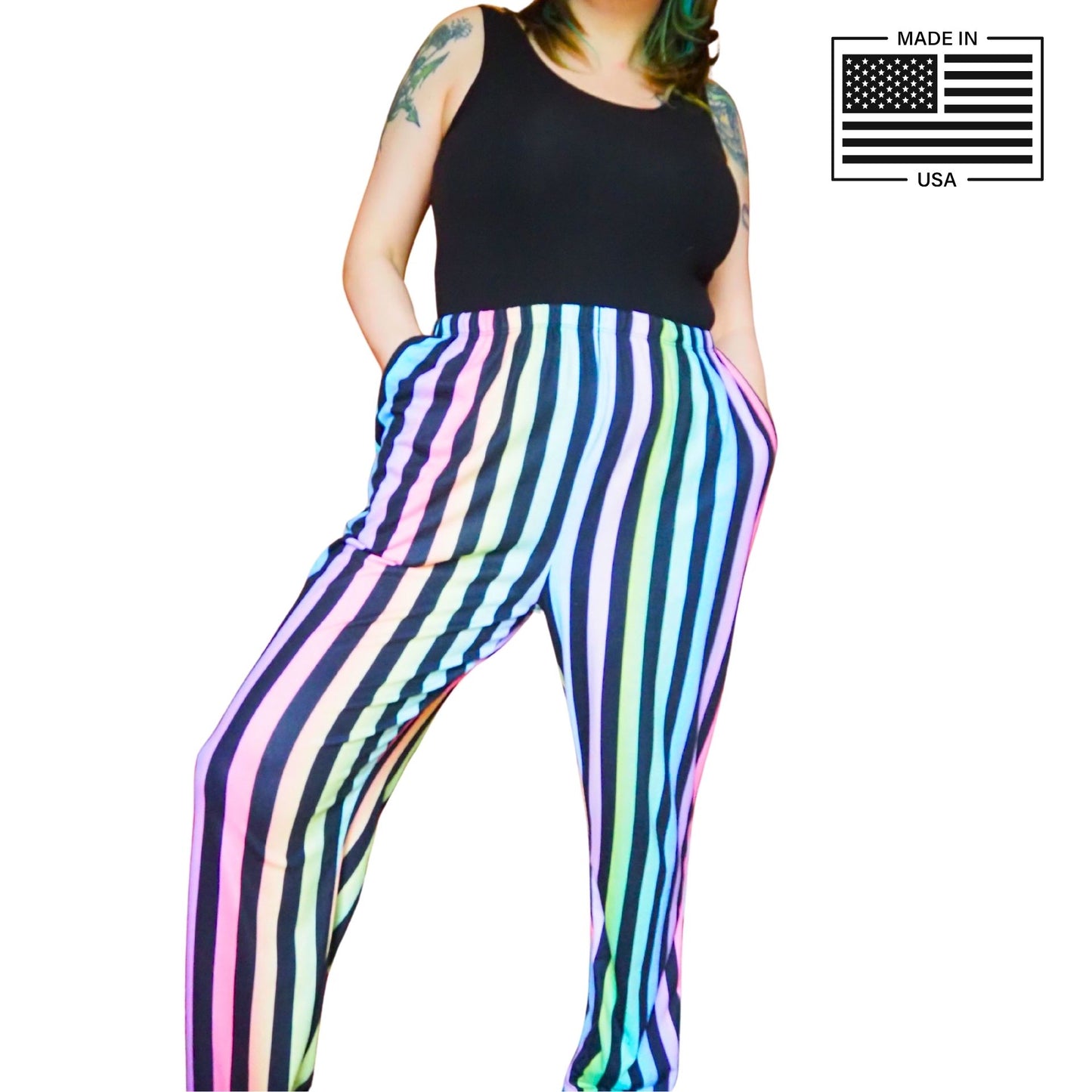 Softie Rainbow Stripes Clown Pants