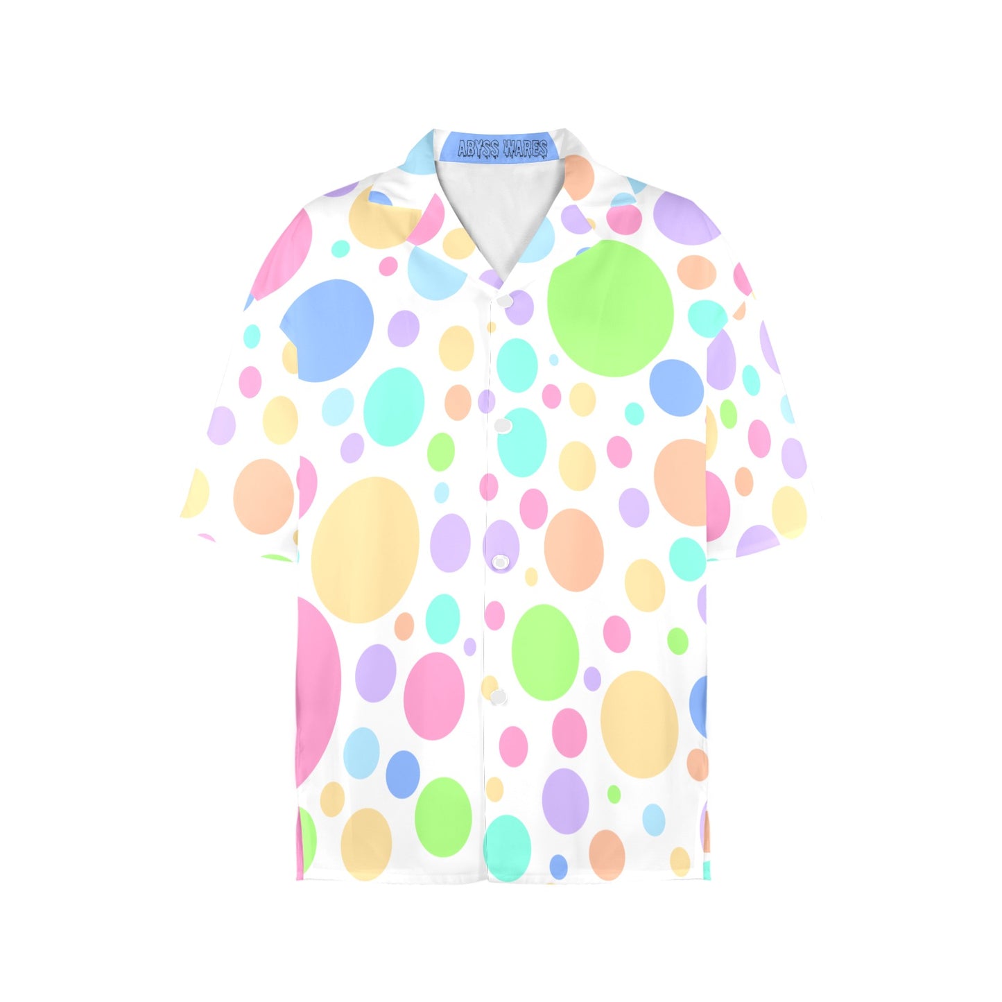 Colorful polka dot shirt on a white background