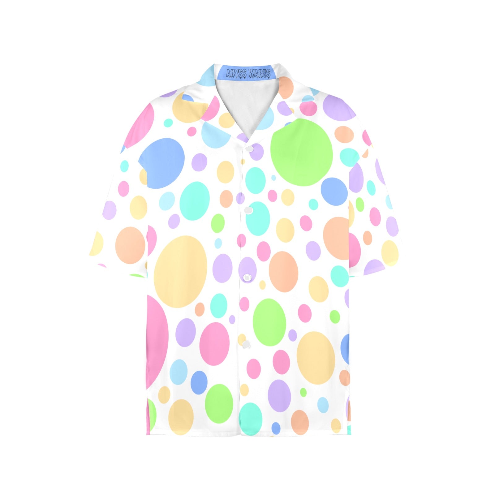 Colorful polka dot shirt on a white background