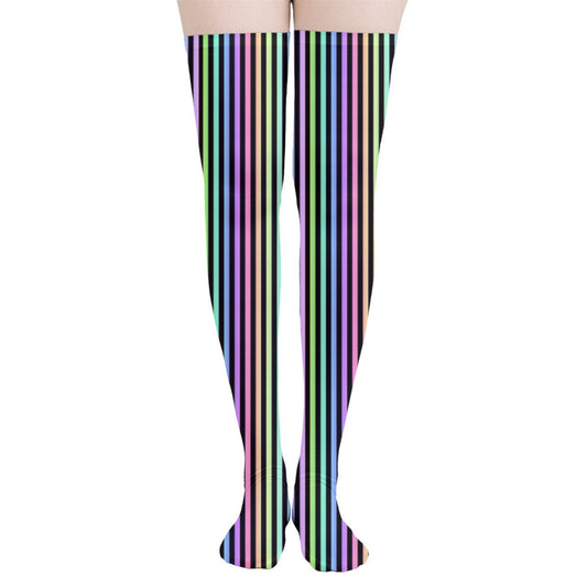 Softie Stripe Rainbow Stockings front