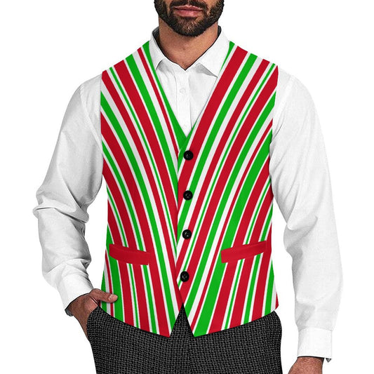 Spearmint Stripe Mens Clown Elf Vest