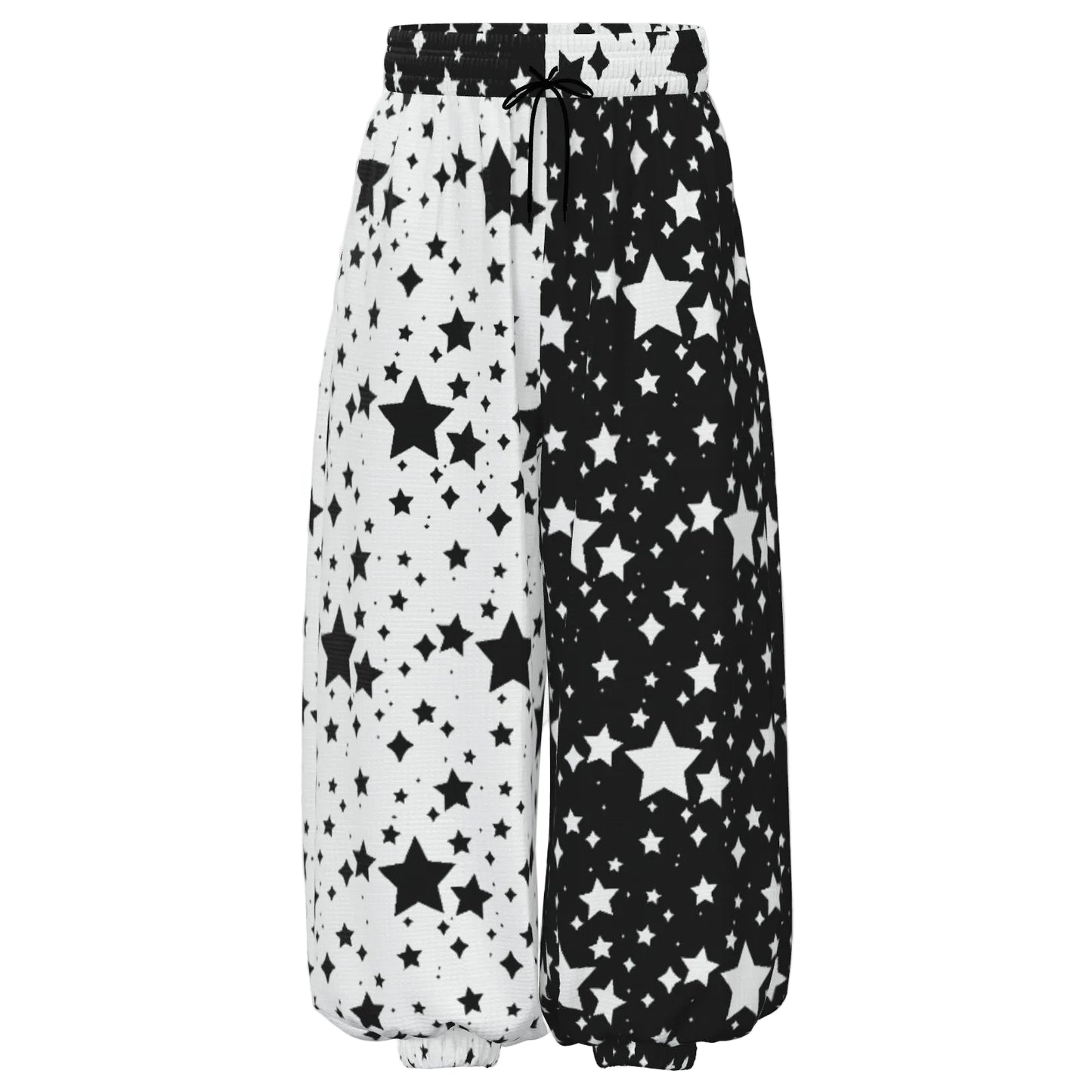 Split Stardust Jester Pants blackWhite