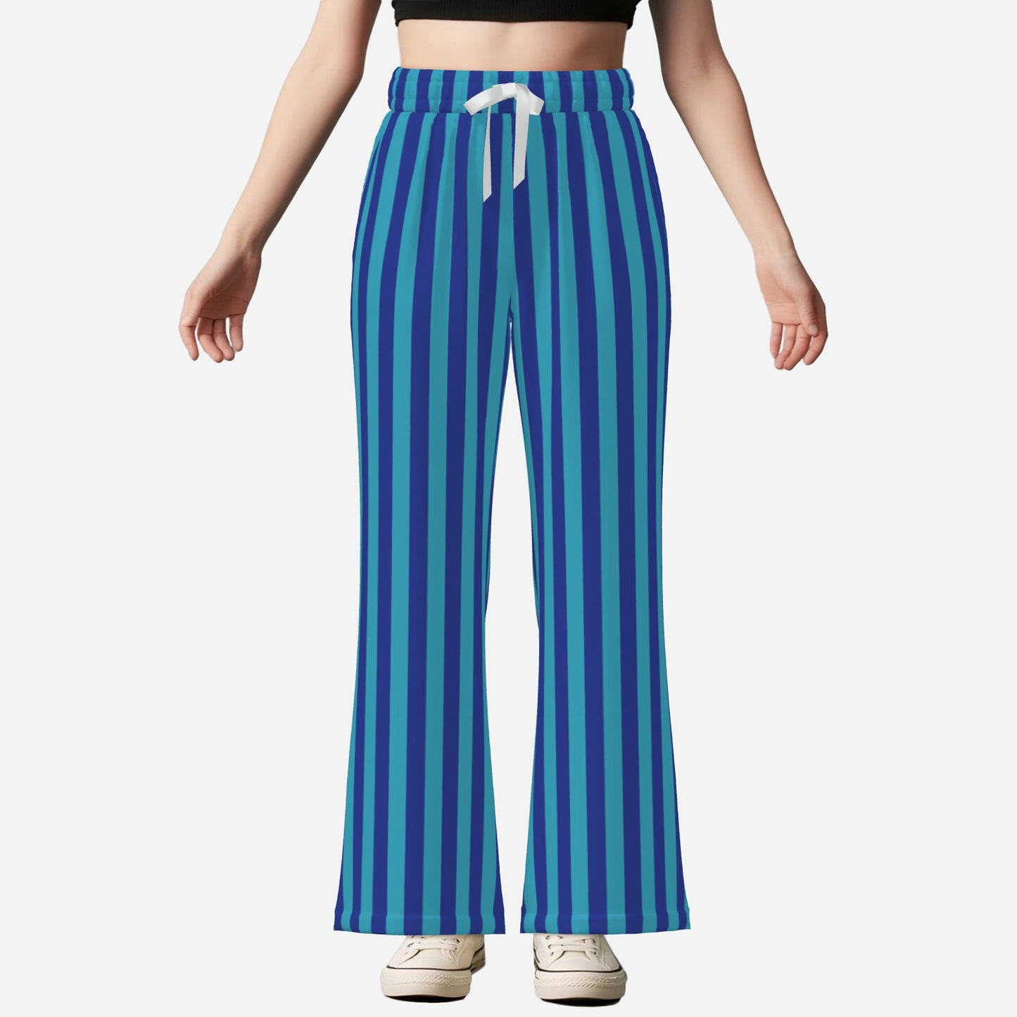 Spout Flares Into The Blue Wide Leg Bell Bottom Clown Pants 