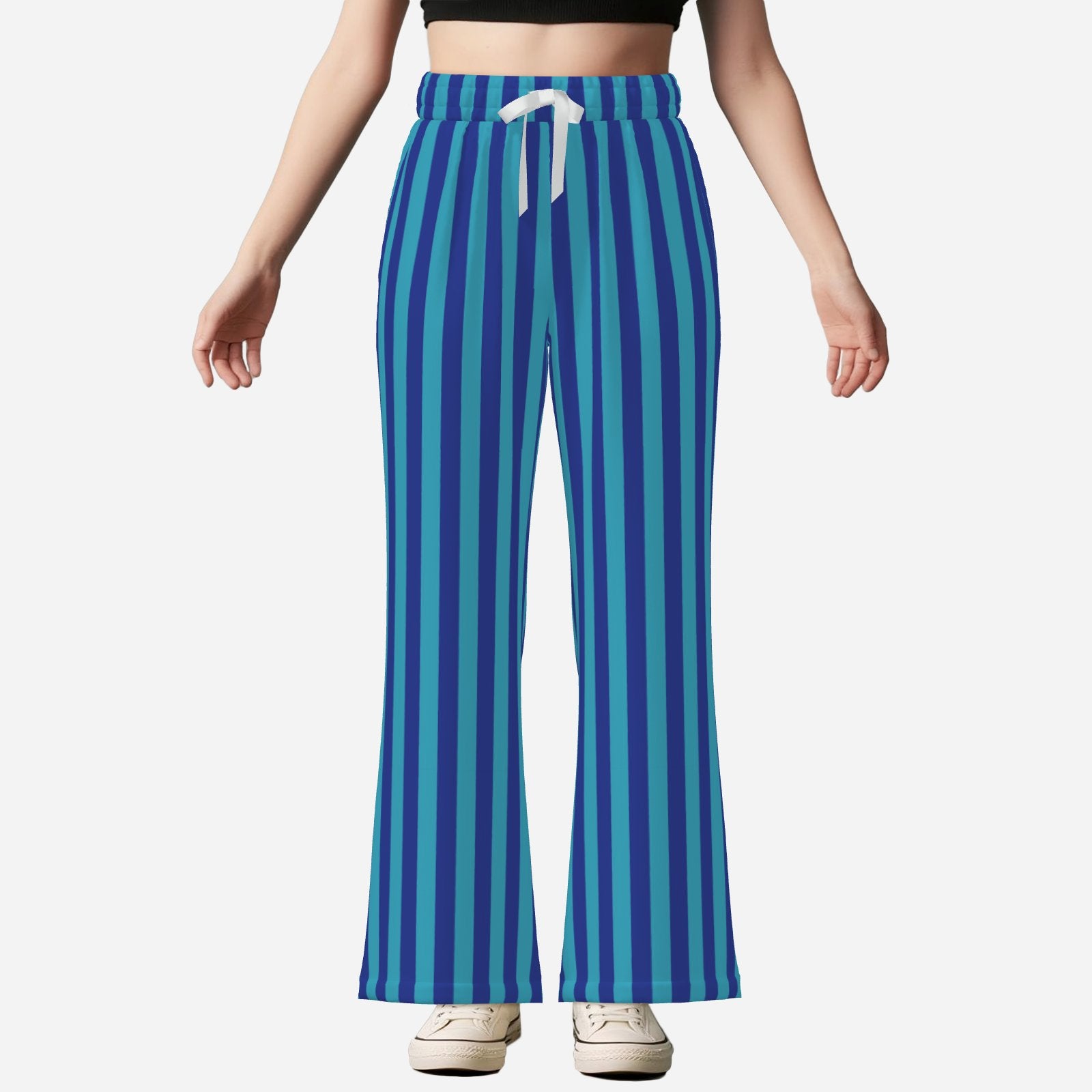 Spout Flares Into The Blue Wide Leg Bell Bottom Clown Pants 
