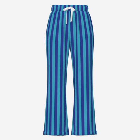 Spout Flares Into The Blue Wide Leg Bell Bottom Clown Pants 