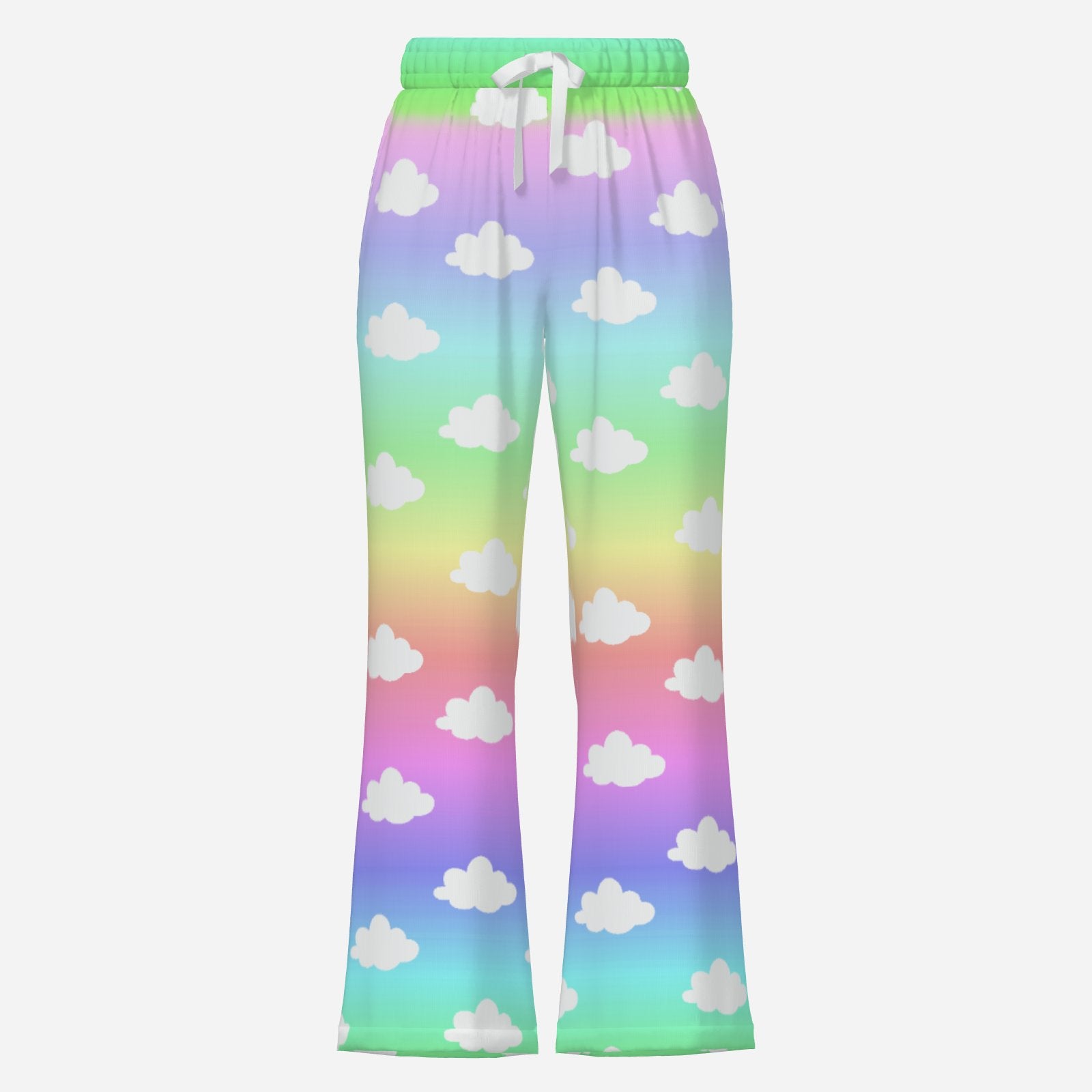 Spout Flares Unicorn Clouds Rainbow Wide Leg Bell Bottom Clown Pants