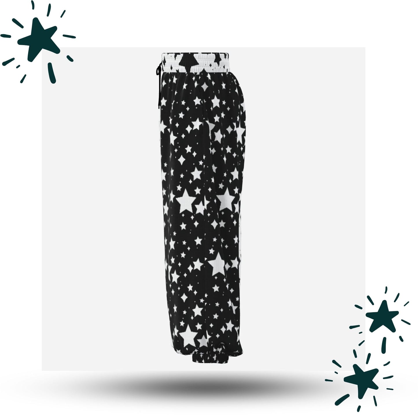 Stardust Split Black White Jester Clown Pants