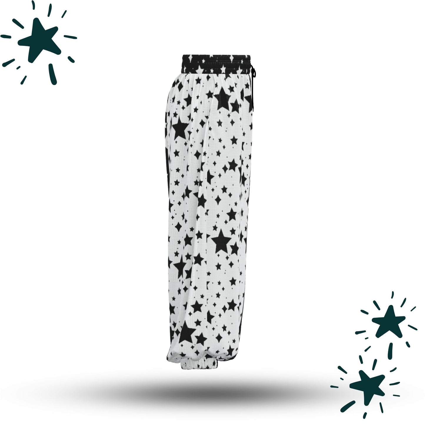 Stardust Split Black White Jester Clown Pants