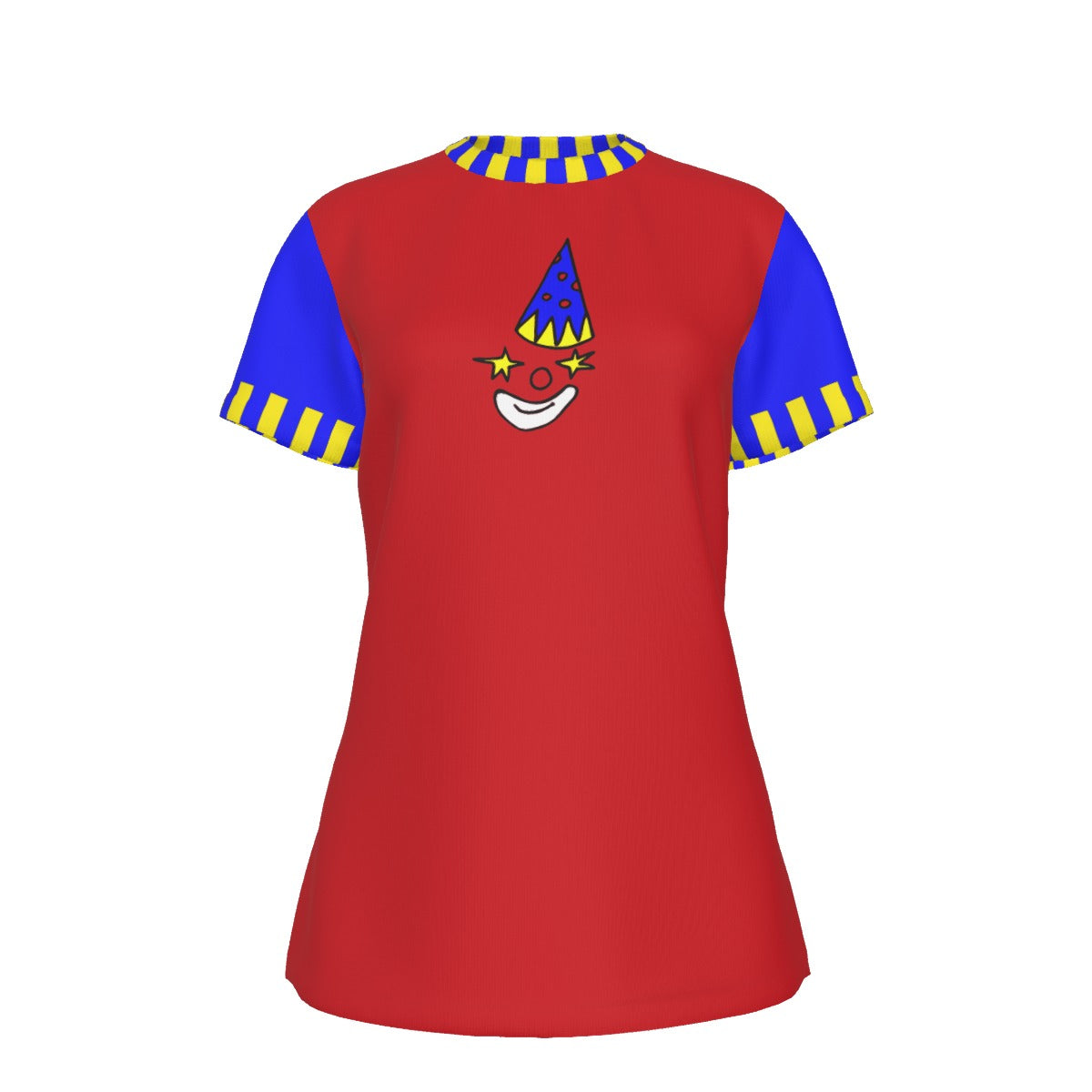 Starry Eyed Clown Shirt in Primary colors womens cute clowncore tshirt