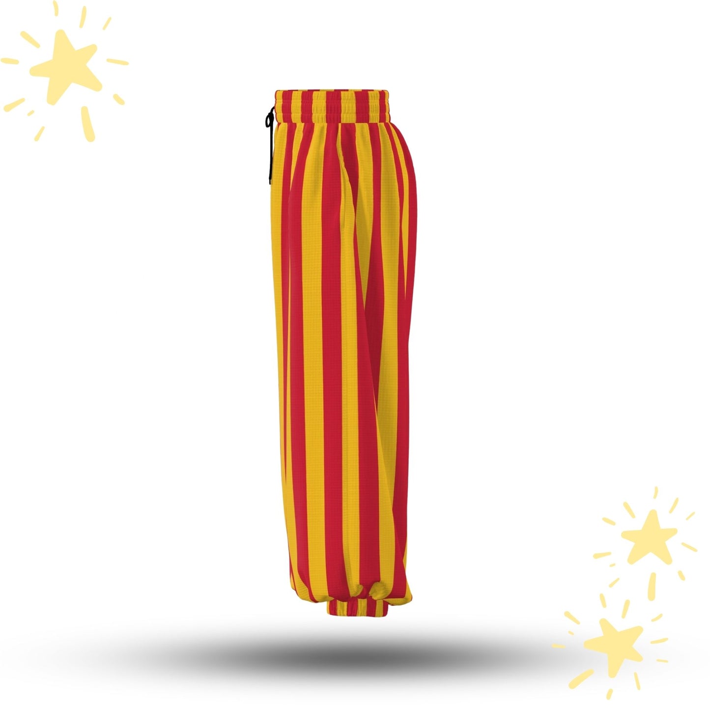 Sun Stripe Jester Clown Pants Red Yellow Pantaloons