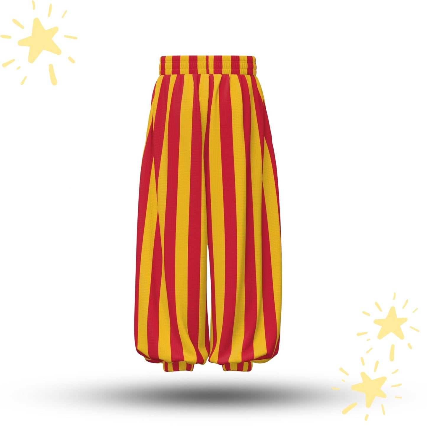 Sun Stripe Jester Clown Pants Red Yellow Pantaloons