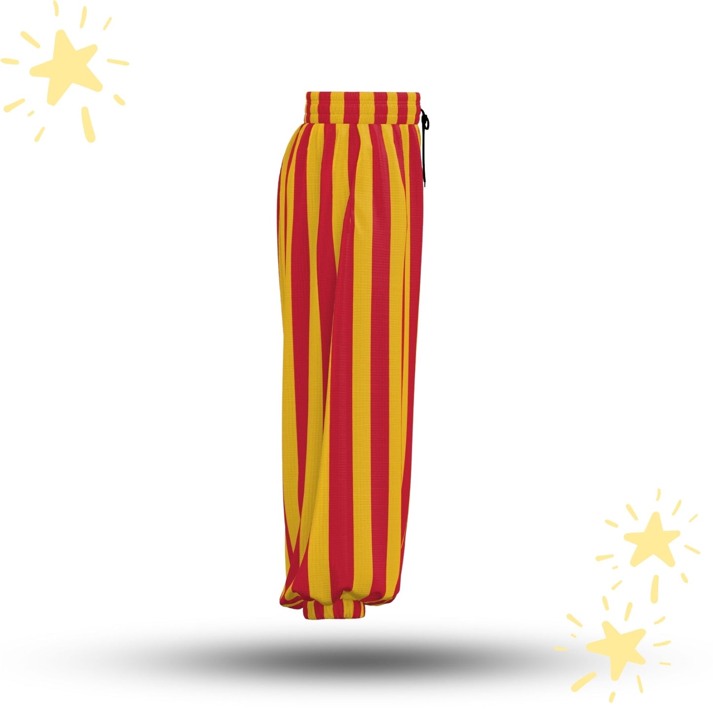 Sun Stripe Jester Clown Pants Red Yellow Pantaloons