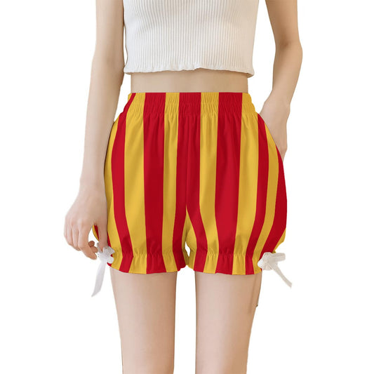 Sun Stripe Red Yellow Clown Poofy Shorts